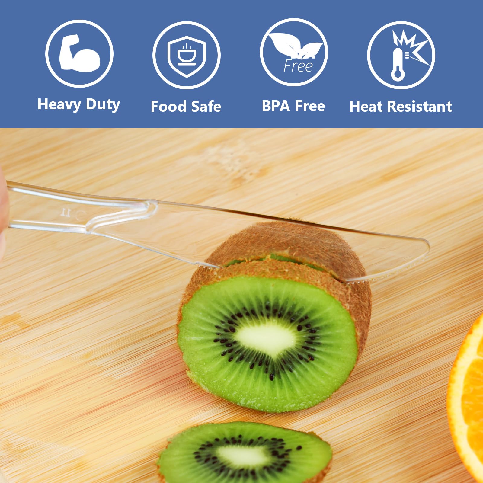 SACATR 100 Count Heavy Duty Plastic Knives Disposable - SACATR Official Product View 4