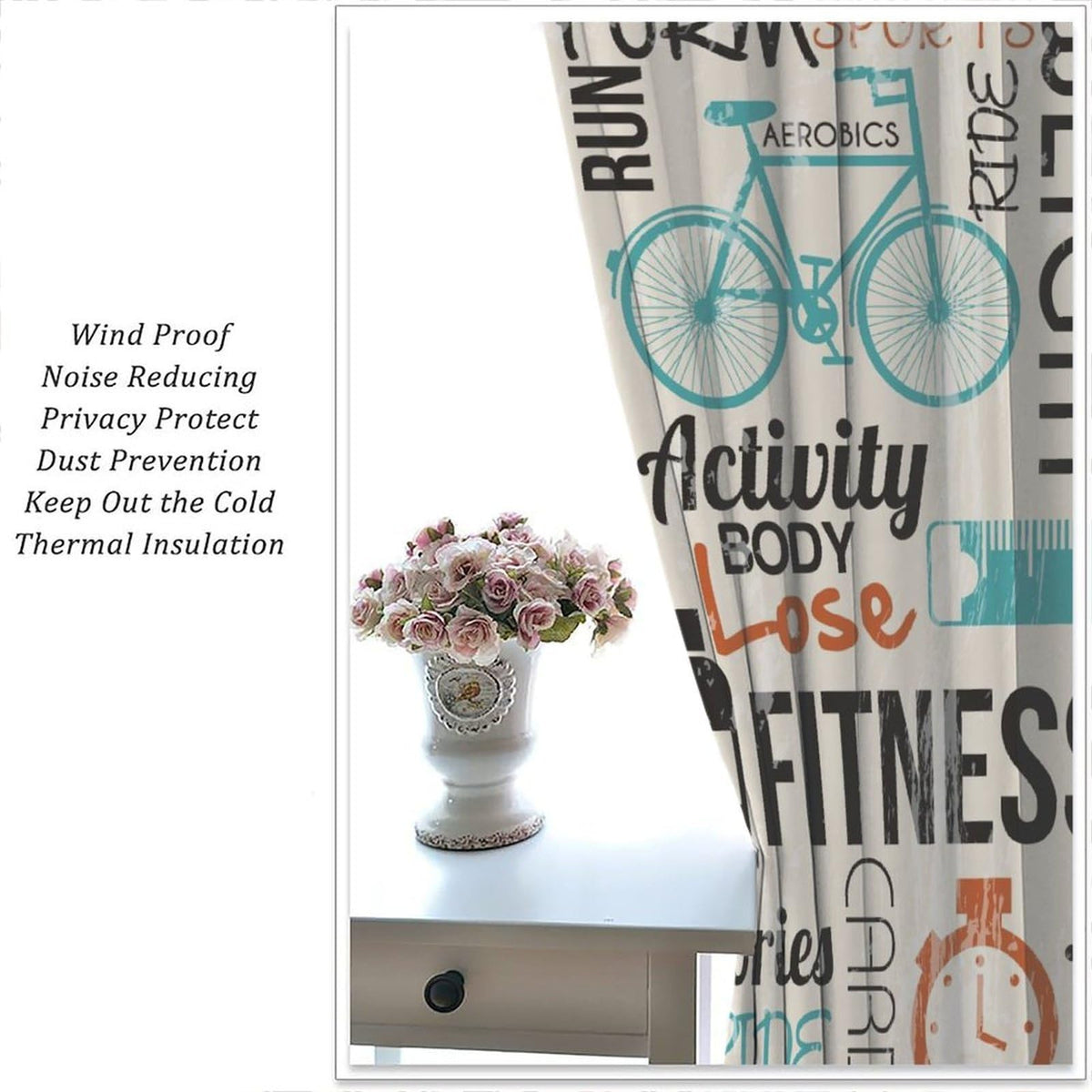Fitness Curtains Sportive and Active Life Concept Exercising - ZhiRain Official Imagery - 6
