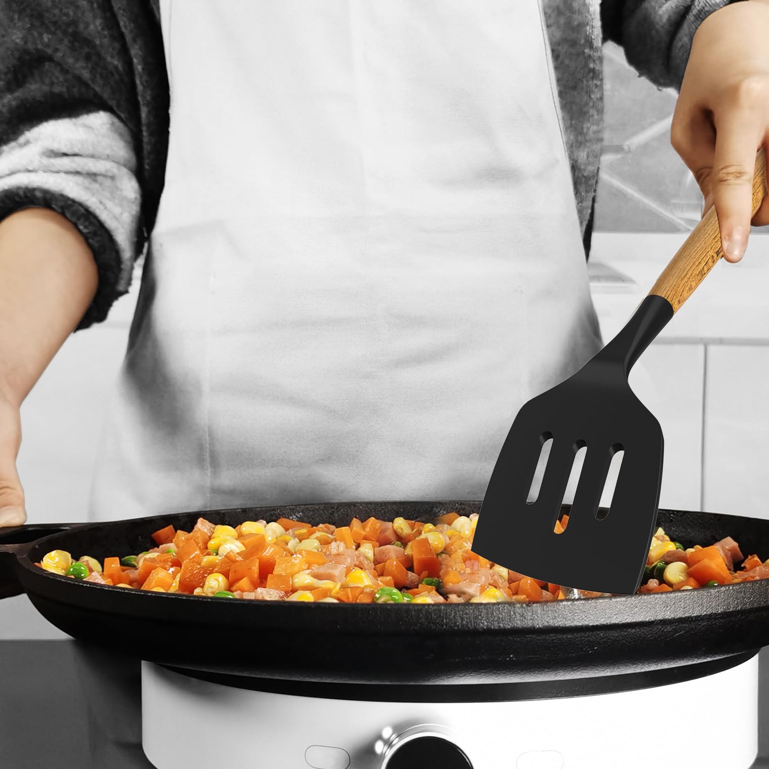 oannao Silicone Cooking Utensils Kitchen Utensil Set - 446°F Heat by oannao - Angle View 9