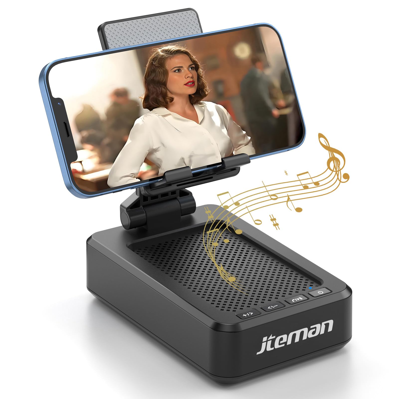 JTEMAN Cell Phone Stand with Bluetooth Speaker,Gifts for Men Tech Gadg - View 1