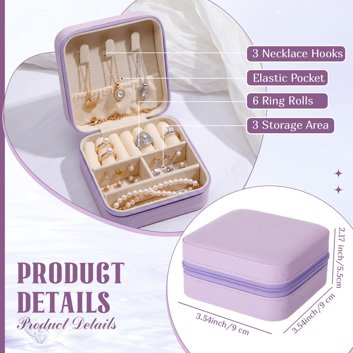 Nosiny Travel Jewelry Case Bulk Mini Bridesmaid Gifts - Nosiny Official Imagery - 4