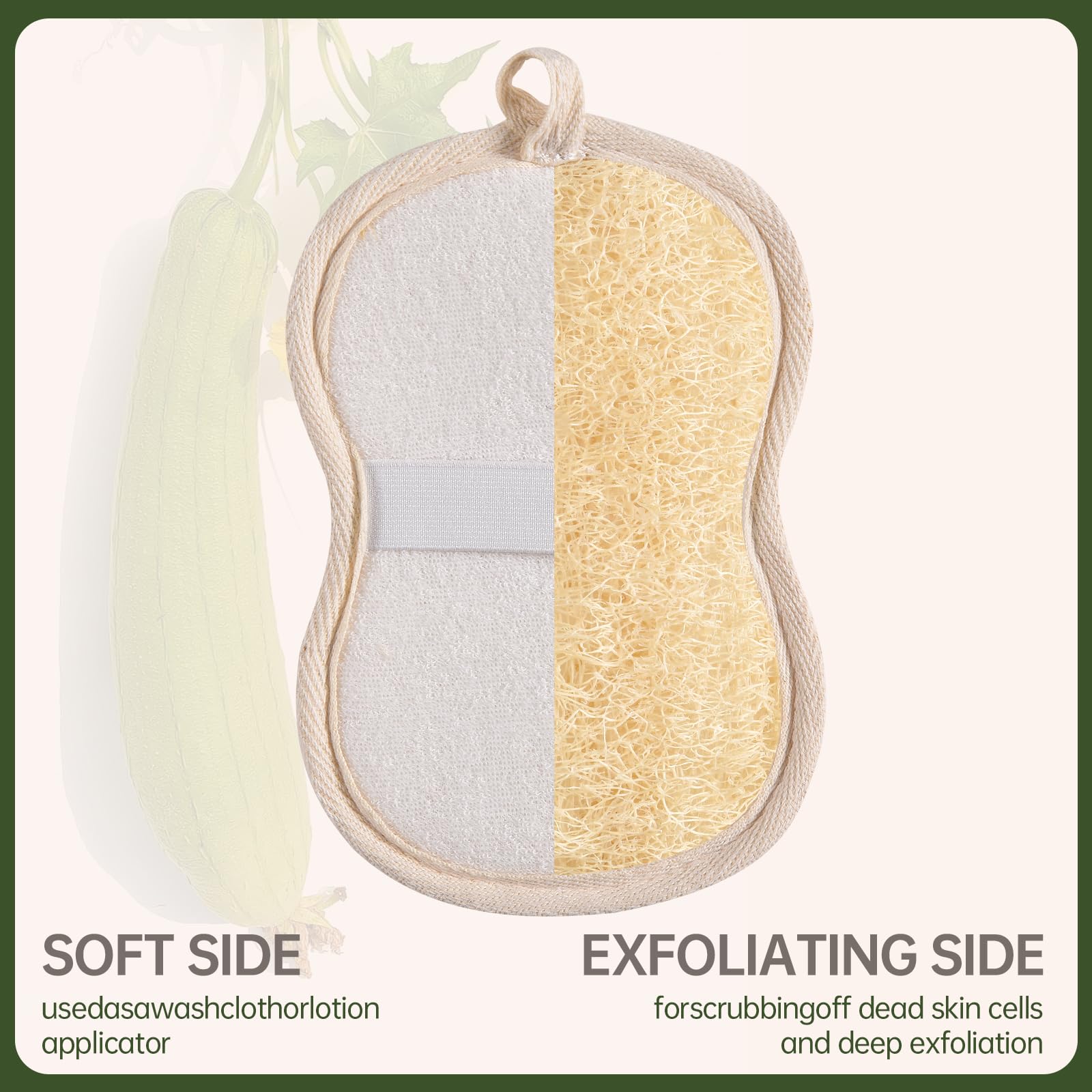 YEMTAL Natural Loofah Exfoliating Body Scrubber, Bath Luffa Sponge, Loofas Body - YEMTAL Official Product View 2