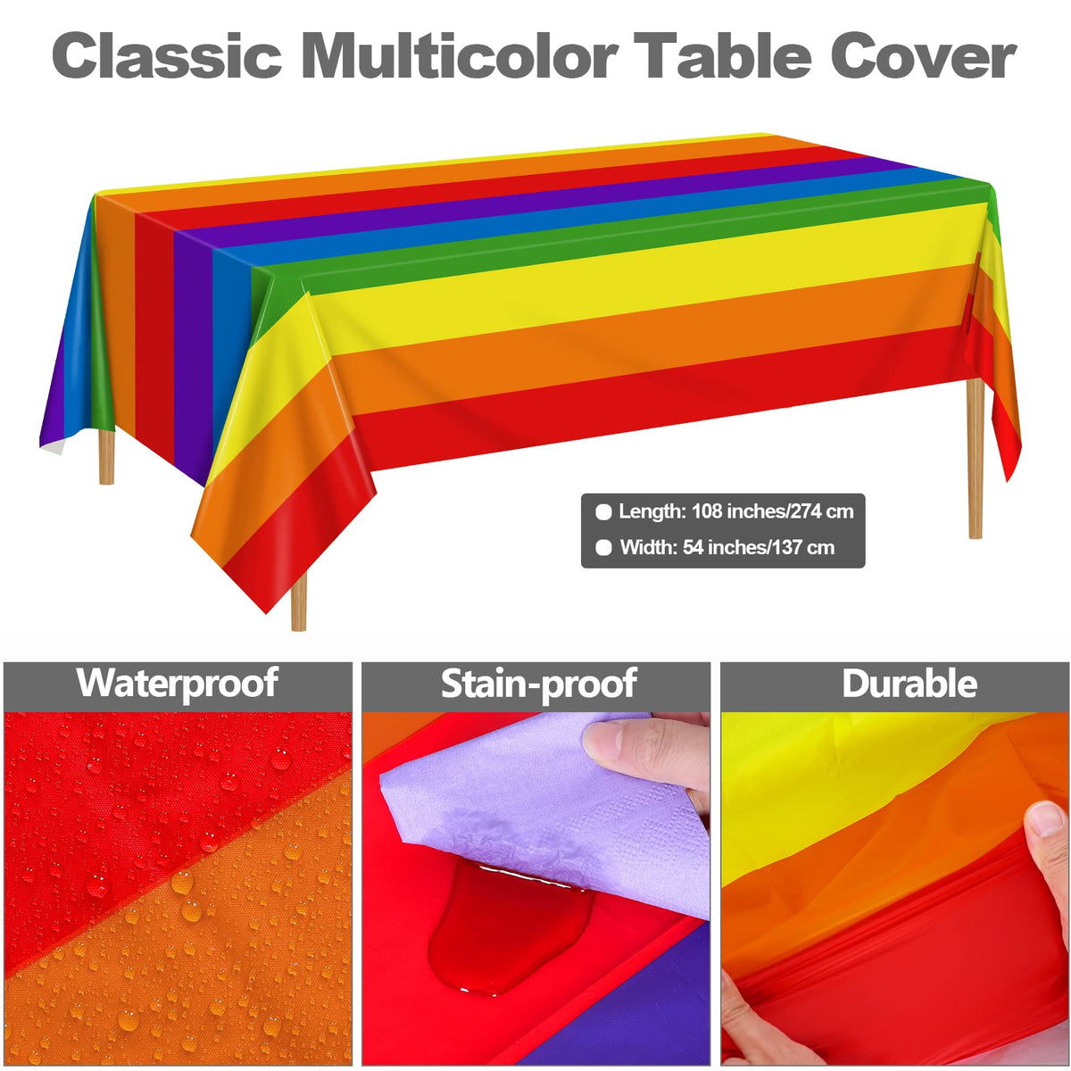 Ruisita 193 Pieces Rainbow Party Supplies Include Disposable - Ruisita Official Imagery - 4