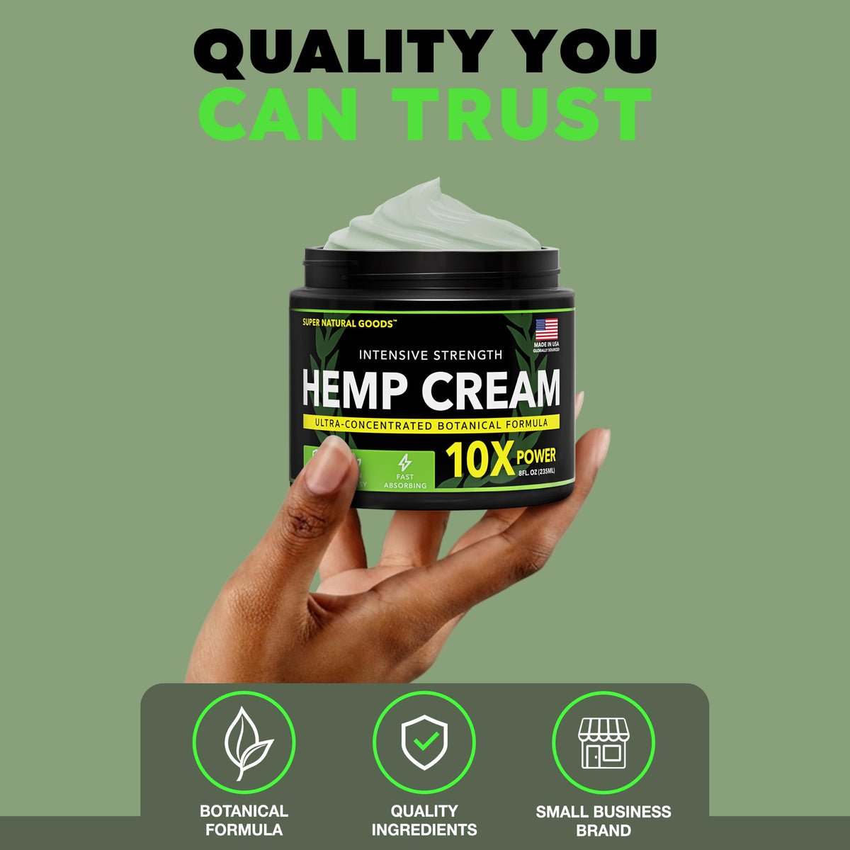 Hemp Cream Maximum Strength Arnica MSM Menthol Aloe for - Super Natural Goods Official Imagery - 8