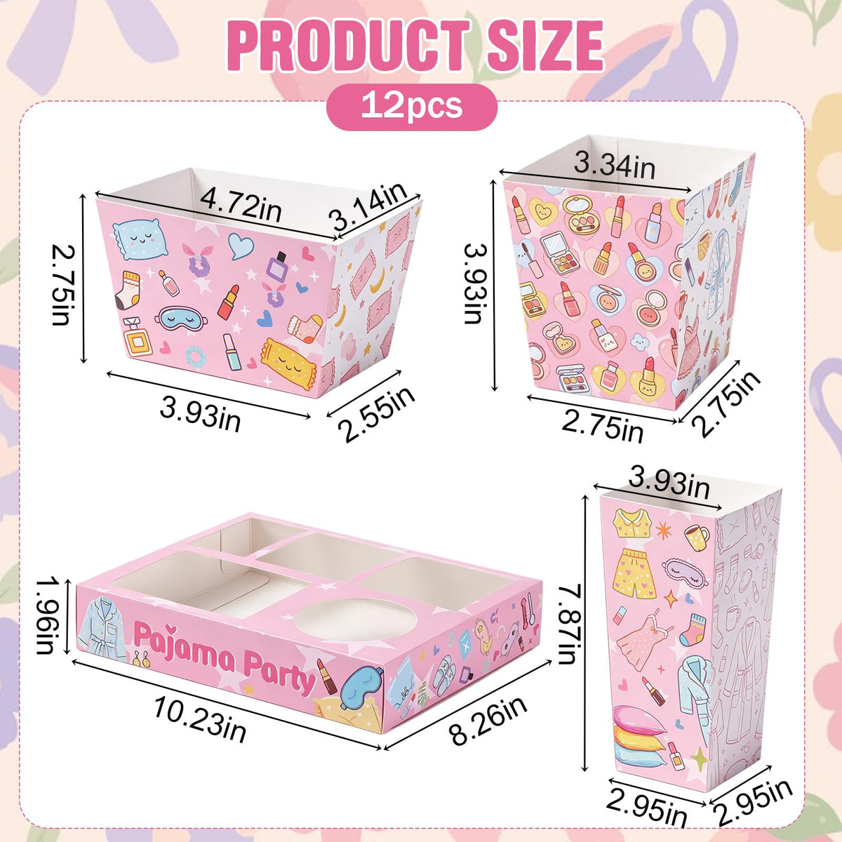 12Set Pajama Party Snack Tray Kit Slumber Party Supplies - HFYZZ Official Imagery - 3