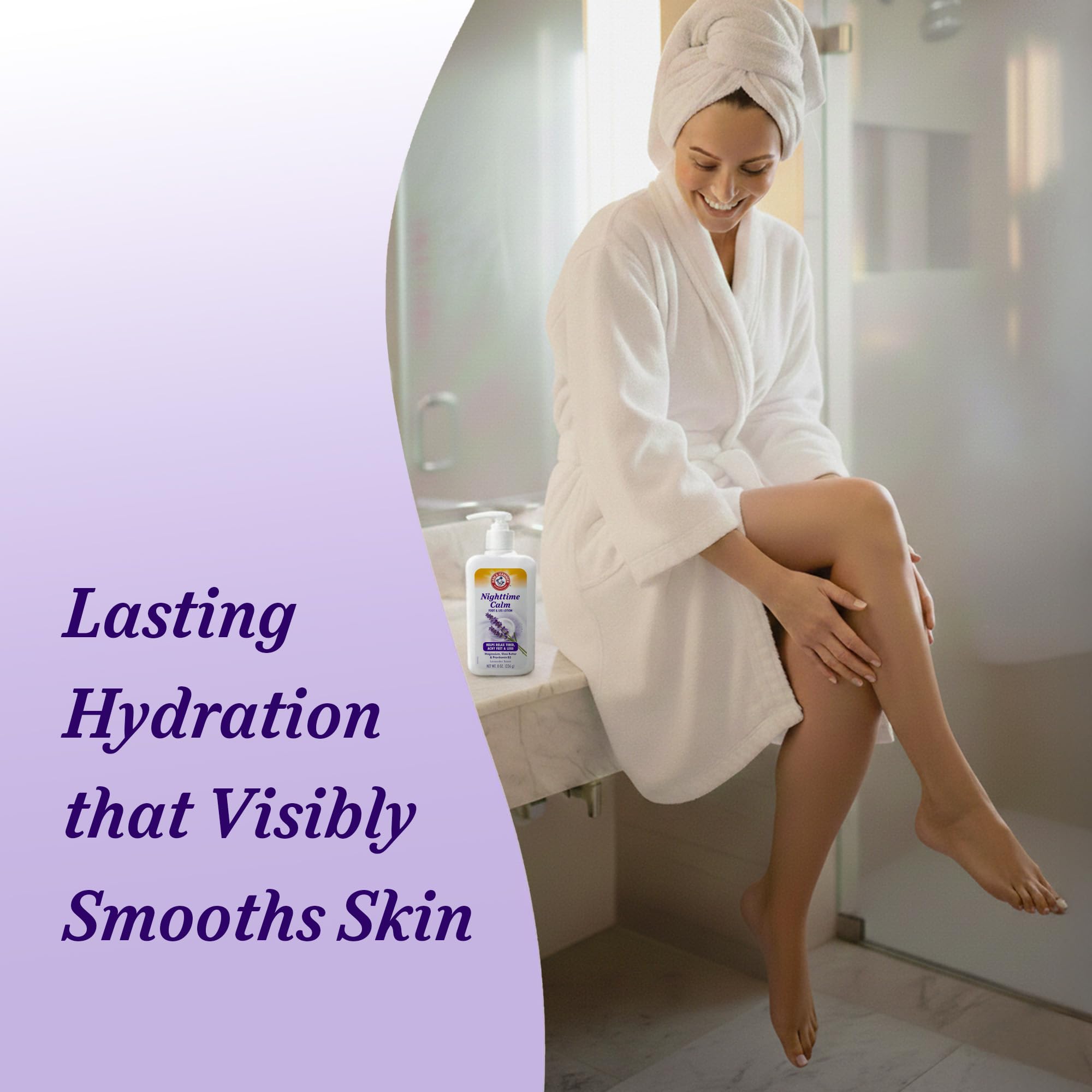 Arm & Hammer Nighttime Calm Foot & Leg Lotion, Lavender, 8 oz