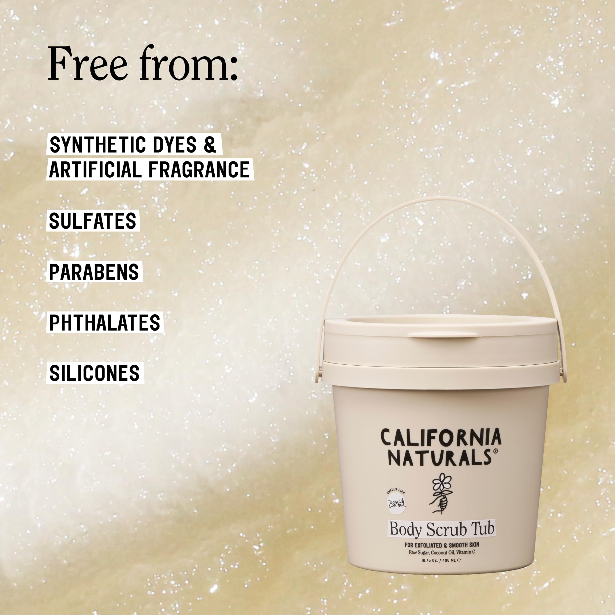 California Naturals Exfoliating Body Scrub with Coconut Oil, Sugar and Vitamin - California Naturals Official Product View 4