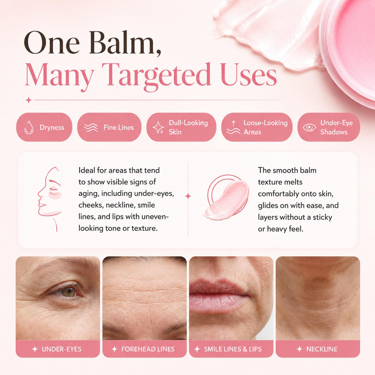 PDRN Volufiline Pink Collagen Volume Multi Balm 0 35 oz - Gloura Official Imagery - 4