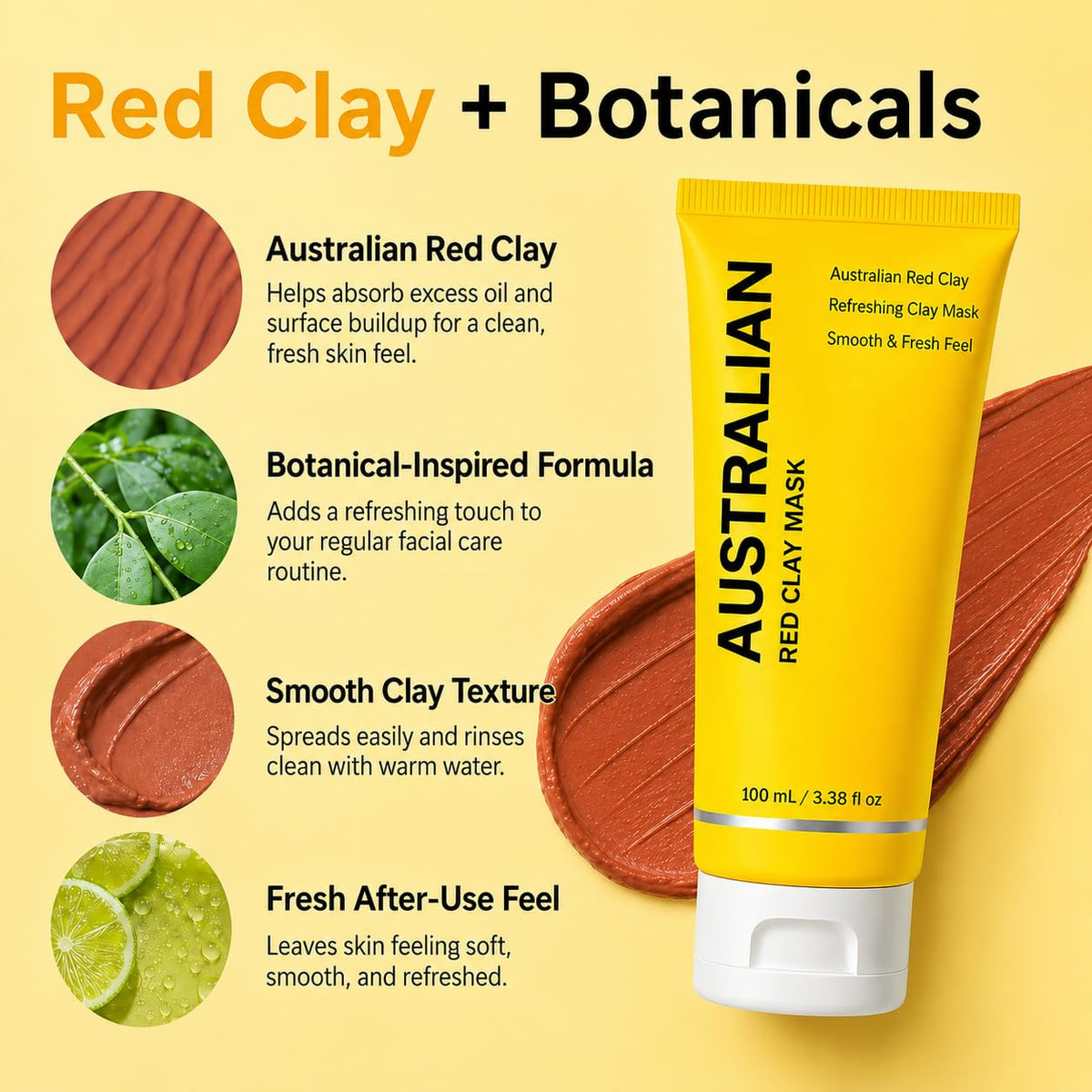 Face Mask Red Clay Australian Red Clay Face Mask Hydrating - GTVOSY Official Product Imagery - 6