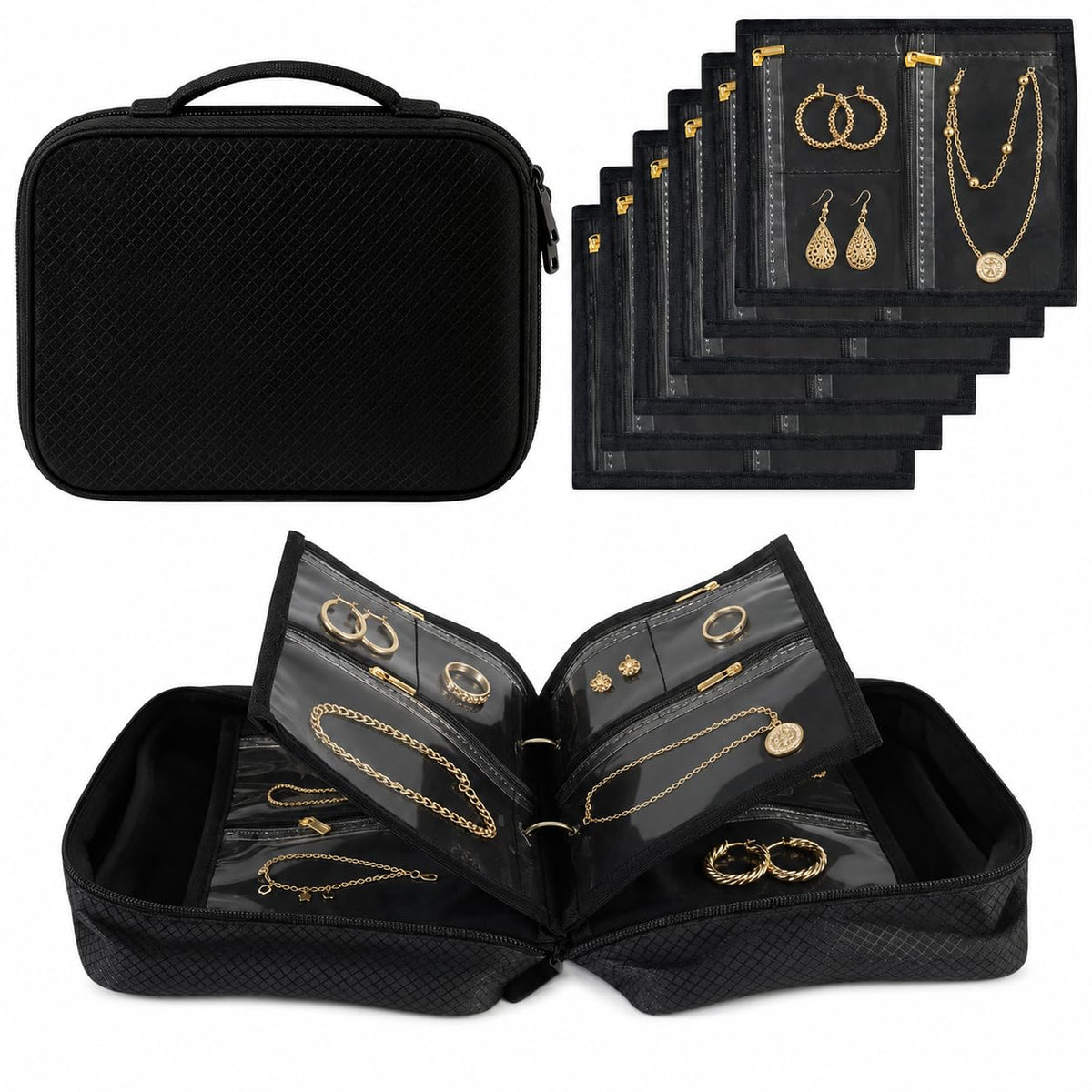 Travel Jewelry Organizer Case 36 Compartment Jewelry Storage - YQCHutek Official Imagery - 1