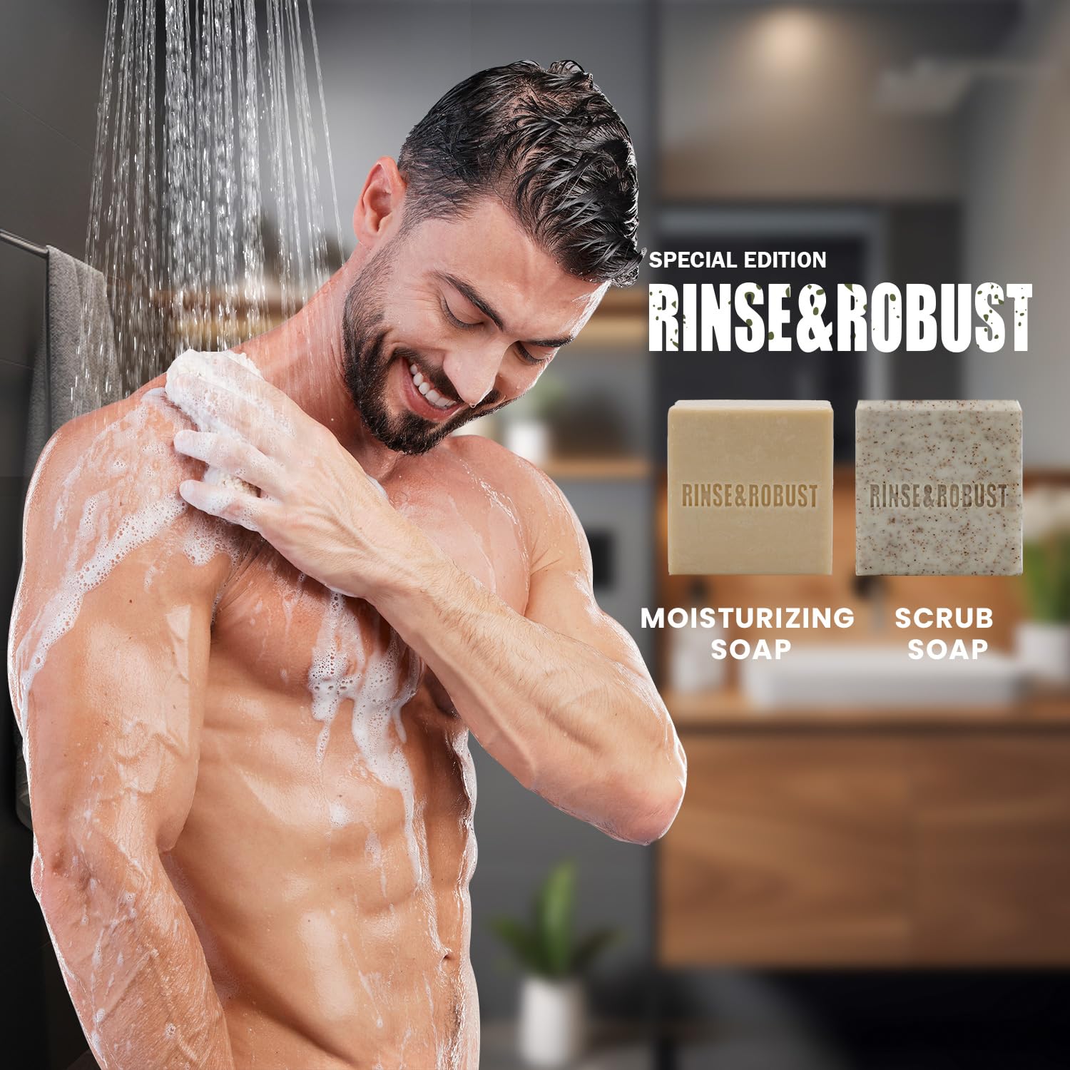 Rinse & Robust Mens Bar Soap Bath Bar Soap Handmade Natural Soap Bar Set - Rinse & Robust Official Product View 9