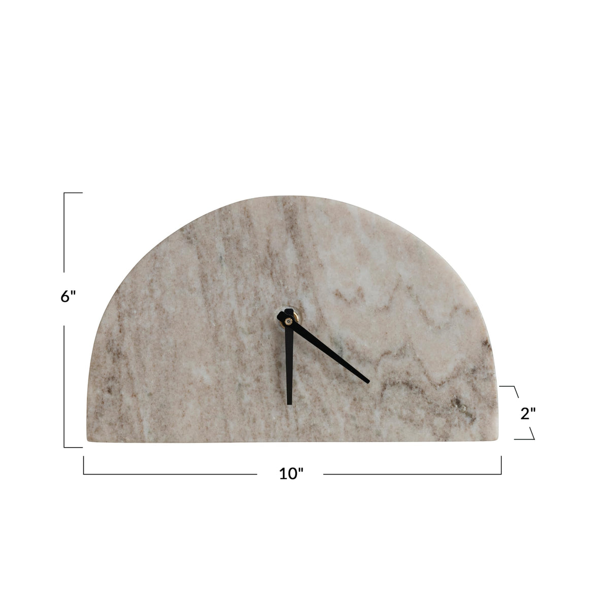 Bloomingville Decorative Half Moon Marble Mantel Clock Beige - Bloomingville Official Imagery - 4