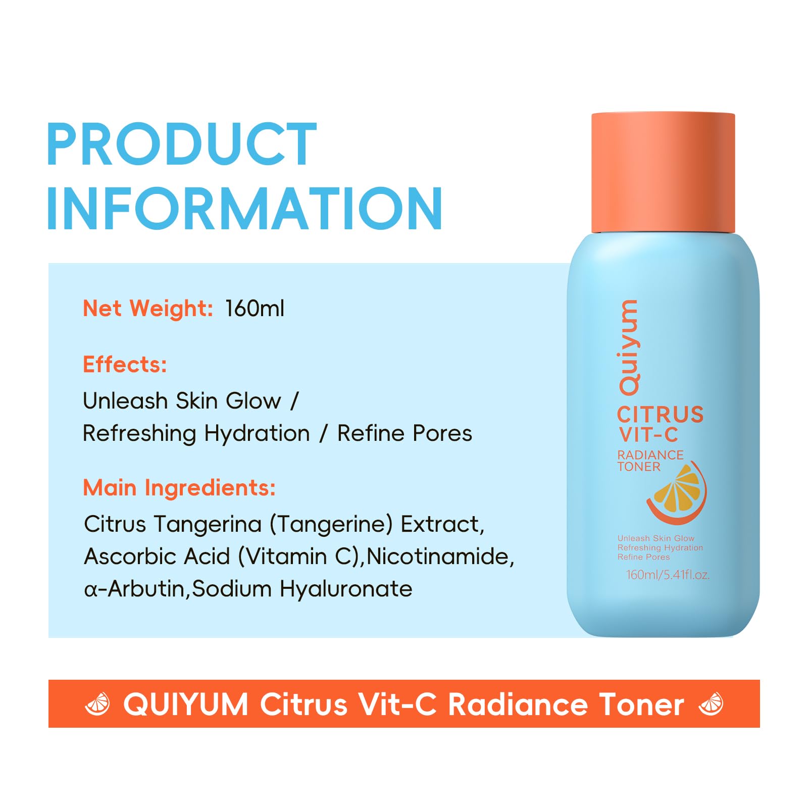 Citrus Vitamin C Skincare Set (5-Piece) – Facial Care Routine Kit - QUIYUM