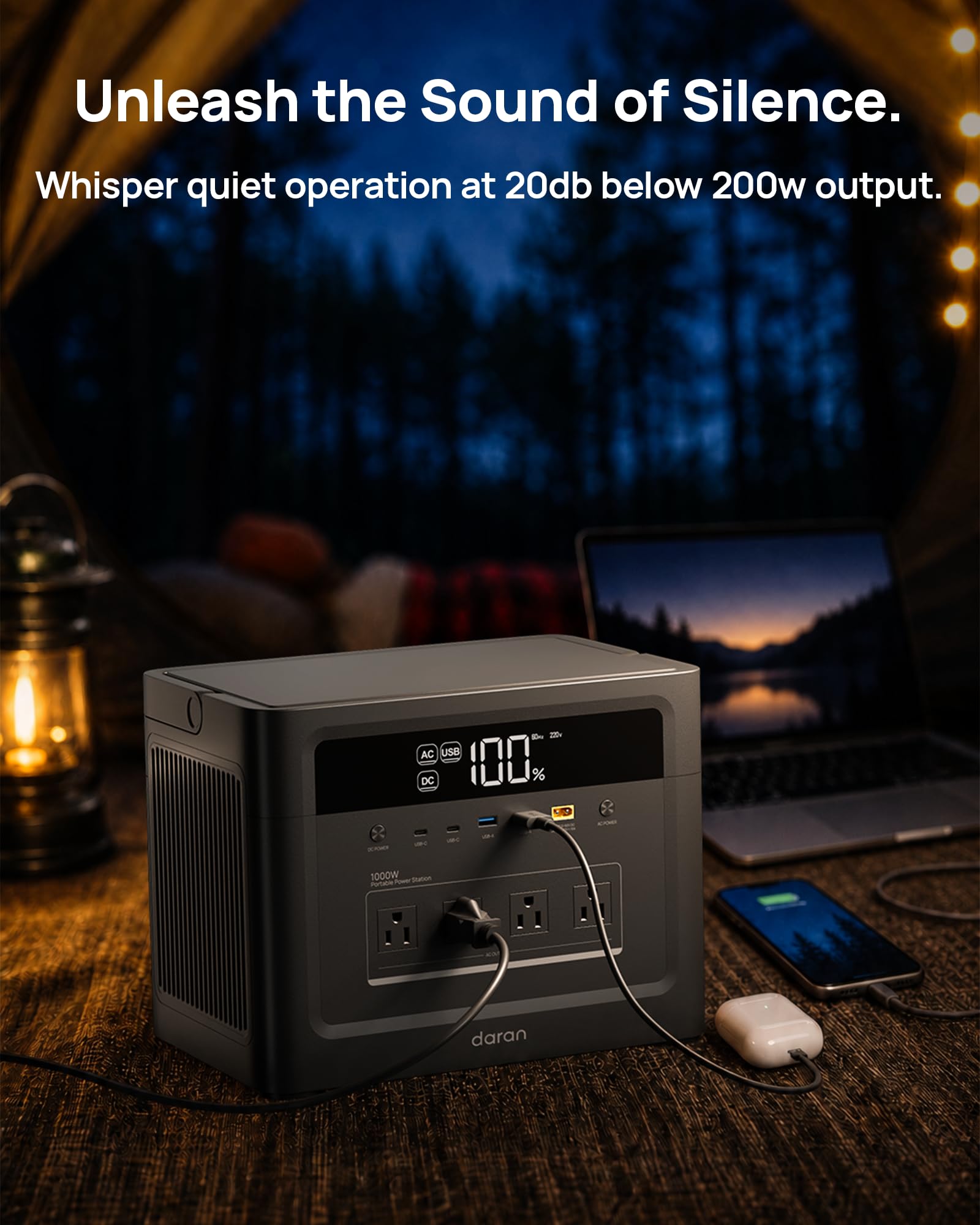 DaranEner Portable Power Station 2000W Surge, Solar Generator 100 - DaranEner Official Product View 8
