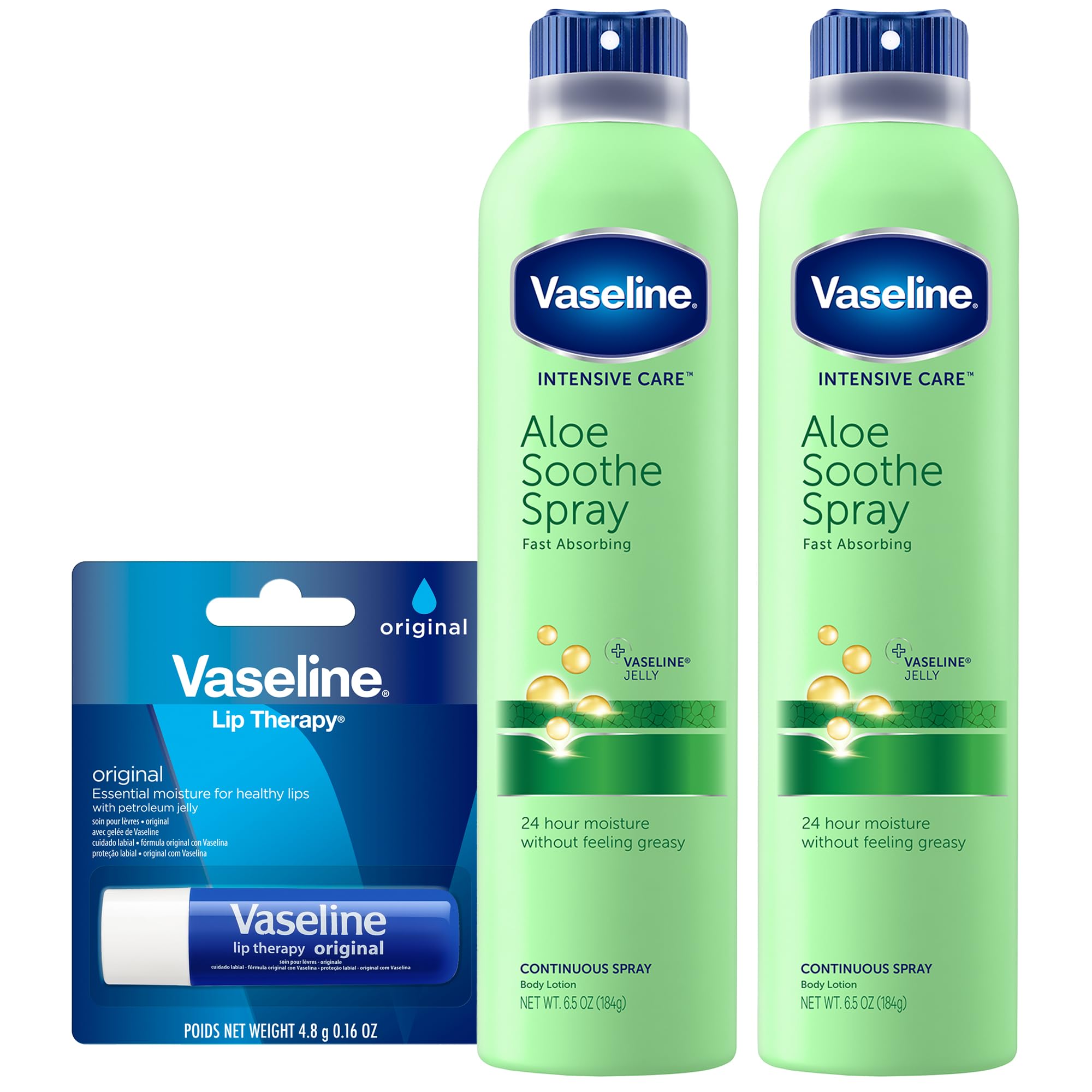 Vaseline Aloe Soothe Spray 2-Pack, Soothes Dry, Irritated Skin, - Product Imagery