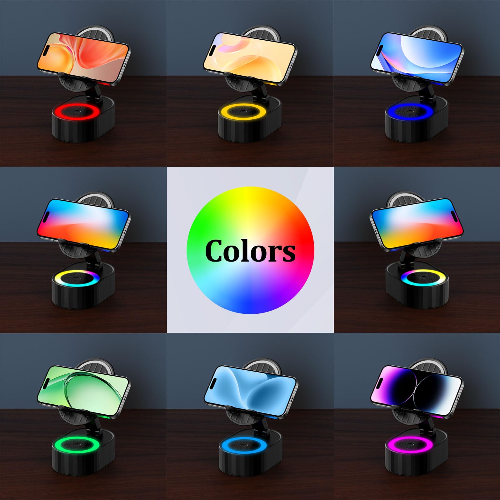 AKLLCCR Wireless Induction Bluetooth Speaker 5in1 Phone Holder Sp - AKLLCCR Official Product View 9