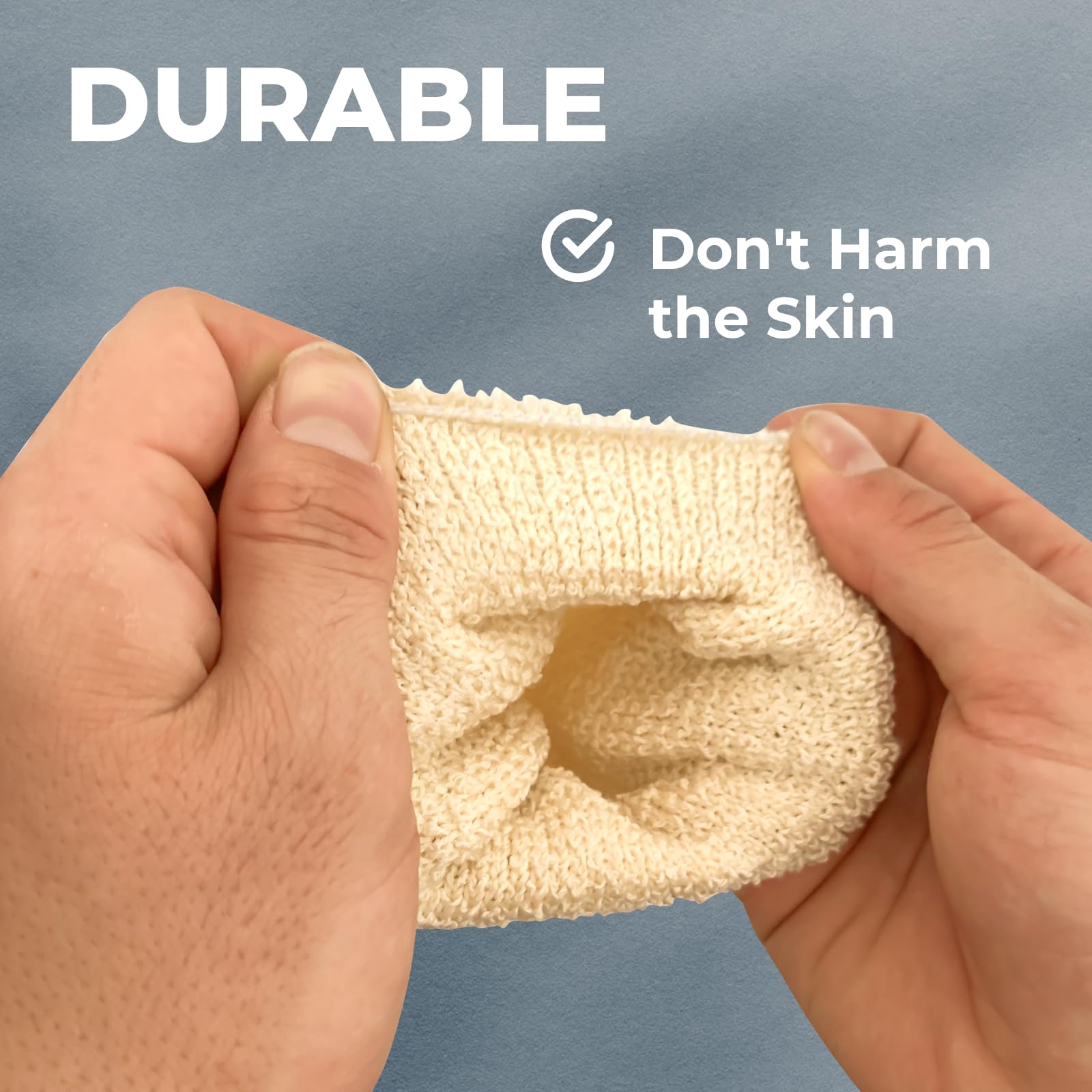 GUARD&MARINE Natural Shower Mitts - Hemp Bath Gloves for Skin Exfoliation - GUARD&MARINE Official Product View 4