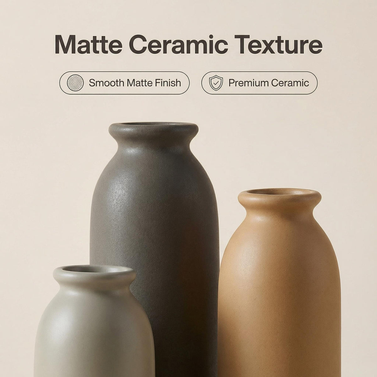 CWLWGO Ceramic Matte Vase Set for Home Decor Modern and - CwlwGO Official Imagery - 5