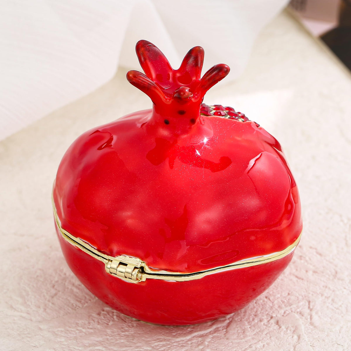 Hand Painted Fruit Trinket Box for Home Decor Hinged Jewelry - Azurt LCX Official Imagery - 6