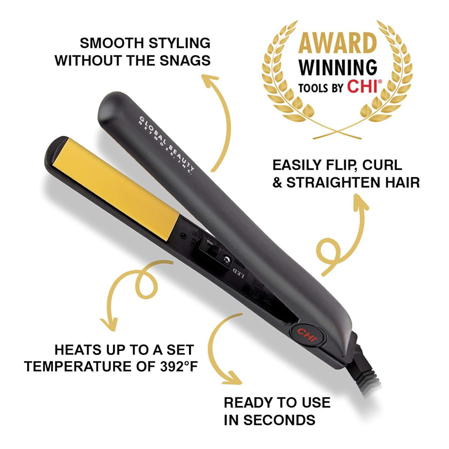 CHI Original 1-inch ceramic hair straightener flat iron for sleek, smooth hair styling with advanced technology.