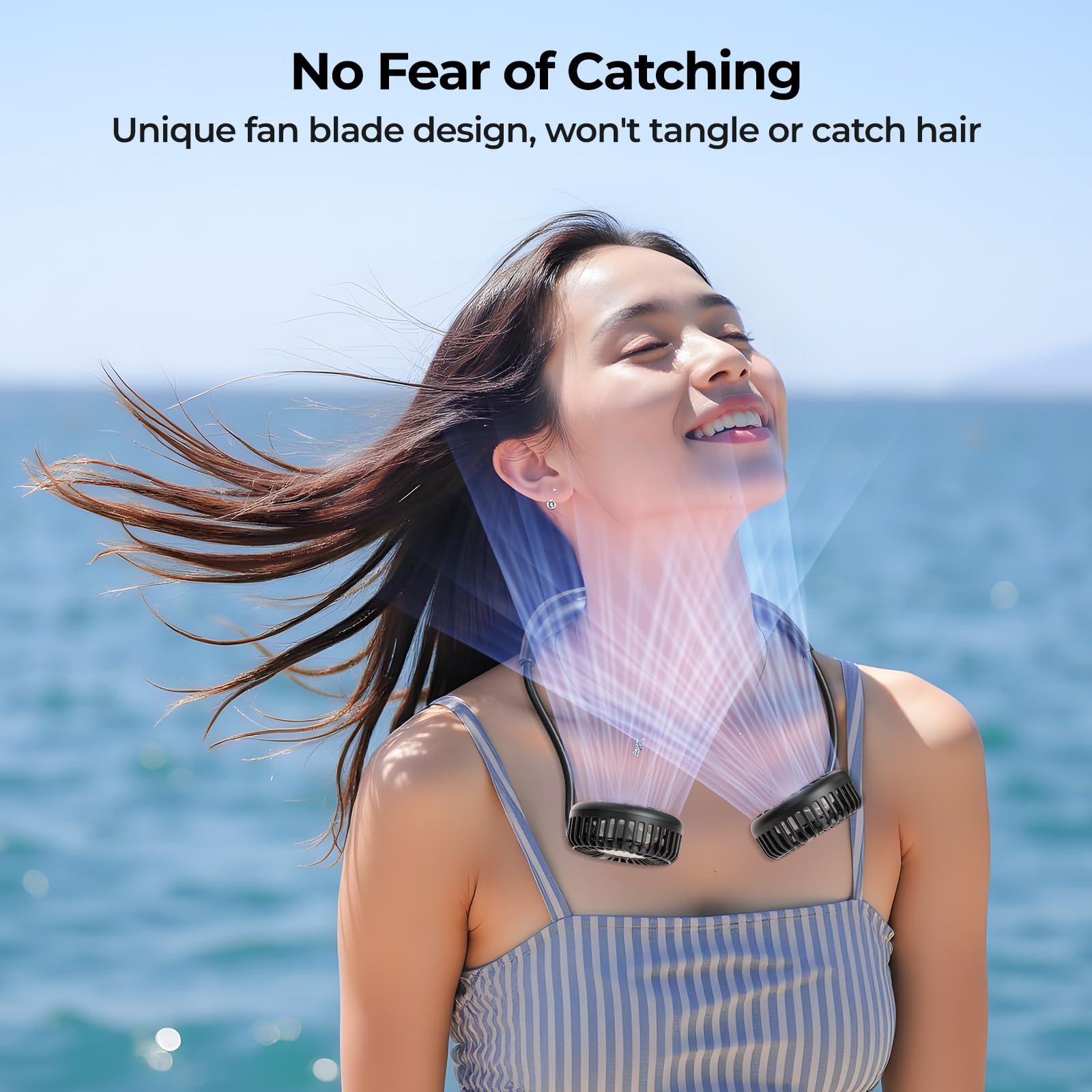 AMACOOL Portable Neck Fan, Lightweight Wearable with Hands-Free C by AMACOOL - Angle View 6
