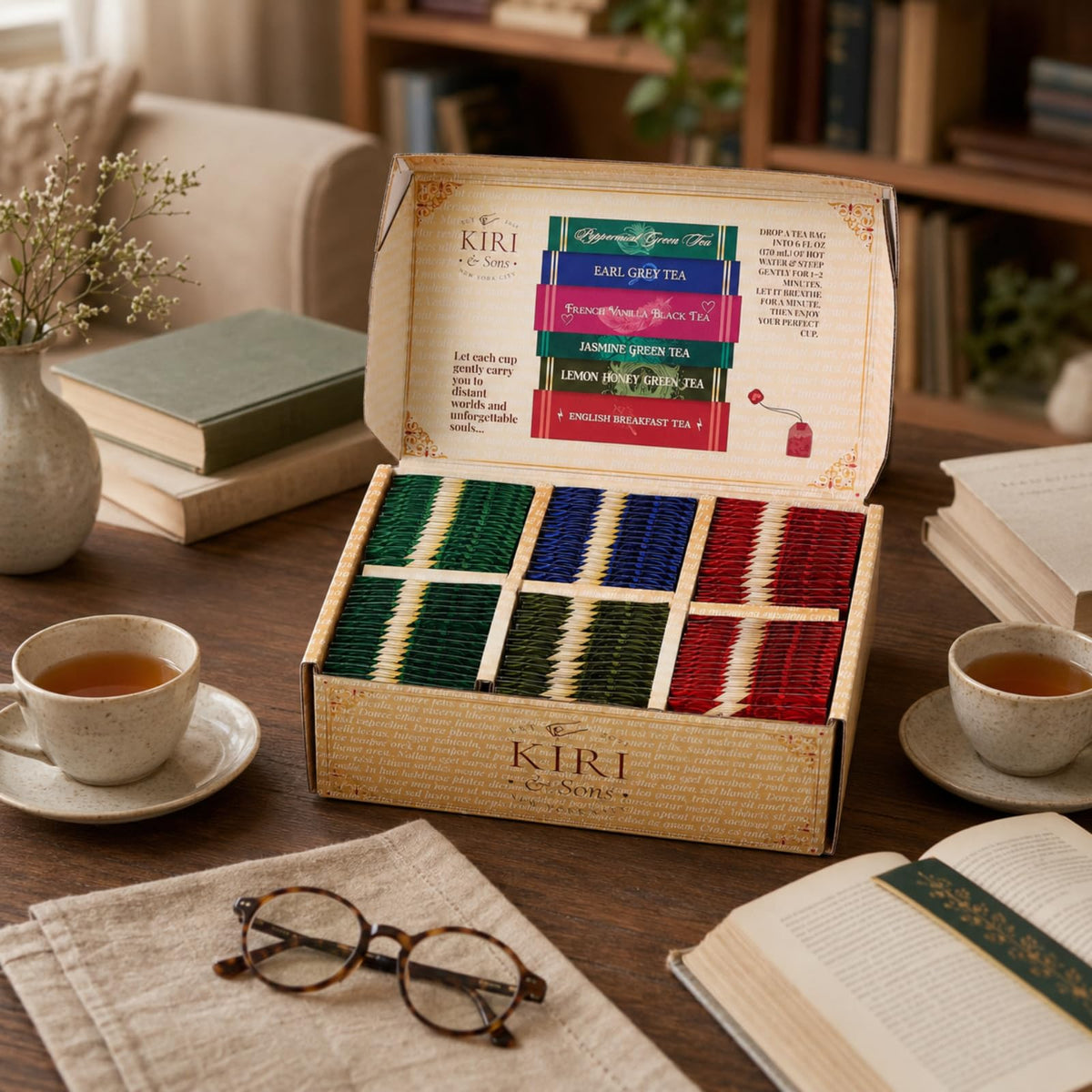Book Lovers Tea Collection Assorted Premium Tea Bags Book - Kiri & Sons Official Imagery - 7