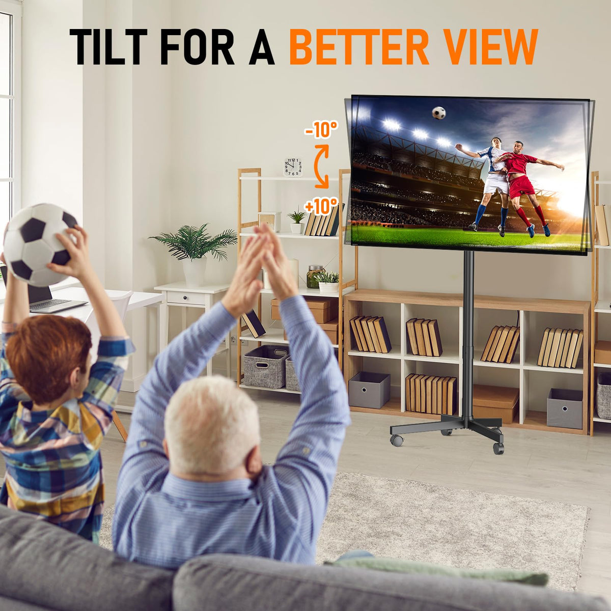 Rolling TV Stand Mobile TV Cart with Locking Wheels for 21 - Xyndyx Official Imagery - 7