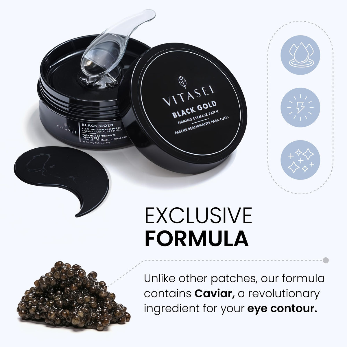 VITASEI Hydrating Eye Mask Patches with Black Pearl 60 - VITASEI Official Imagery - 4