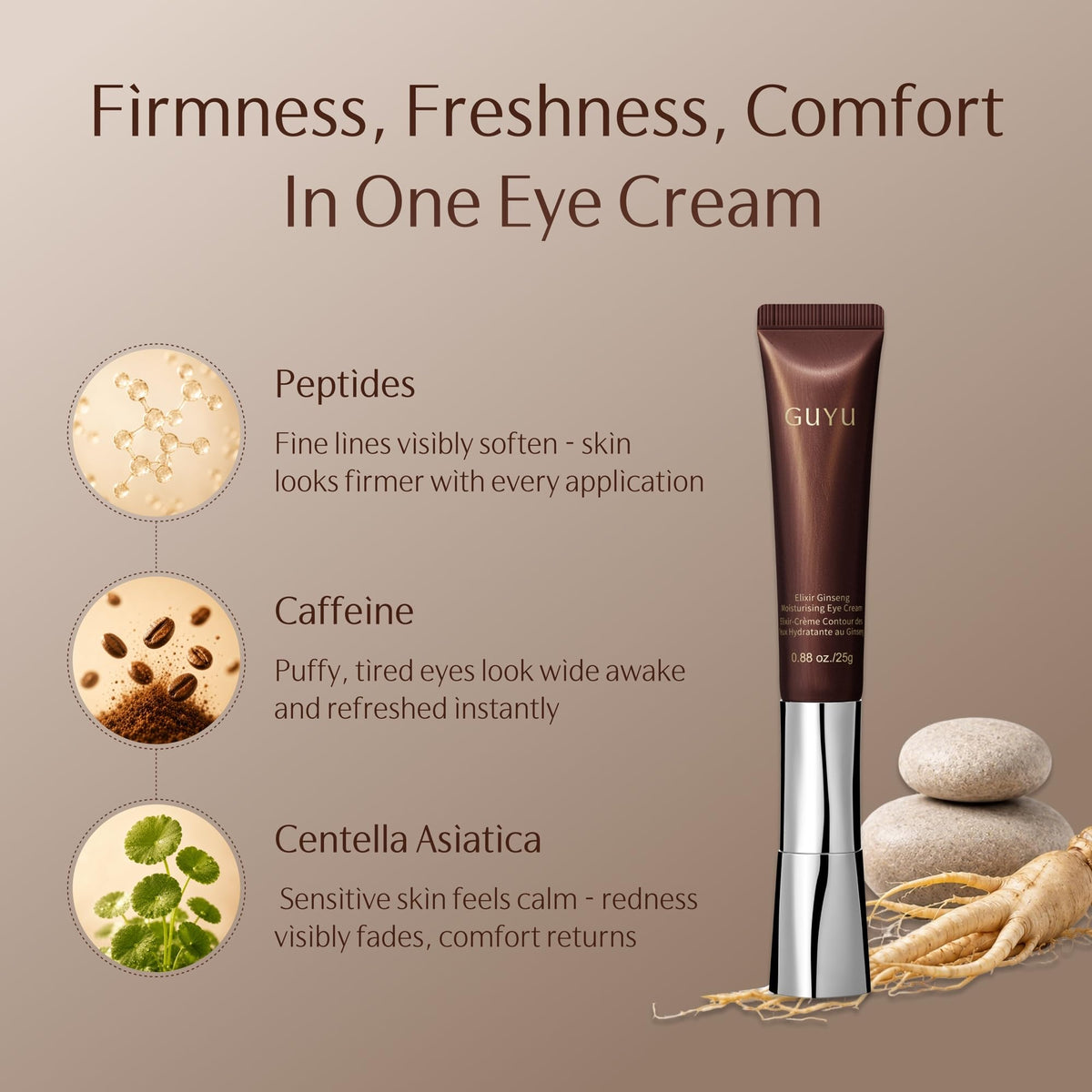Ginseng EMS Eye Cream Anti Aging Vibrating Peptide Fine Line - GUYU Official Imagery - 5