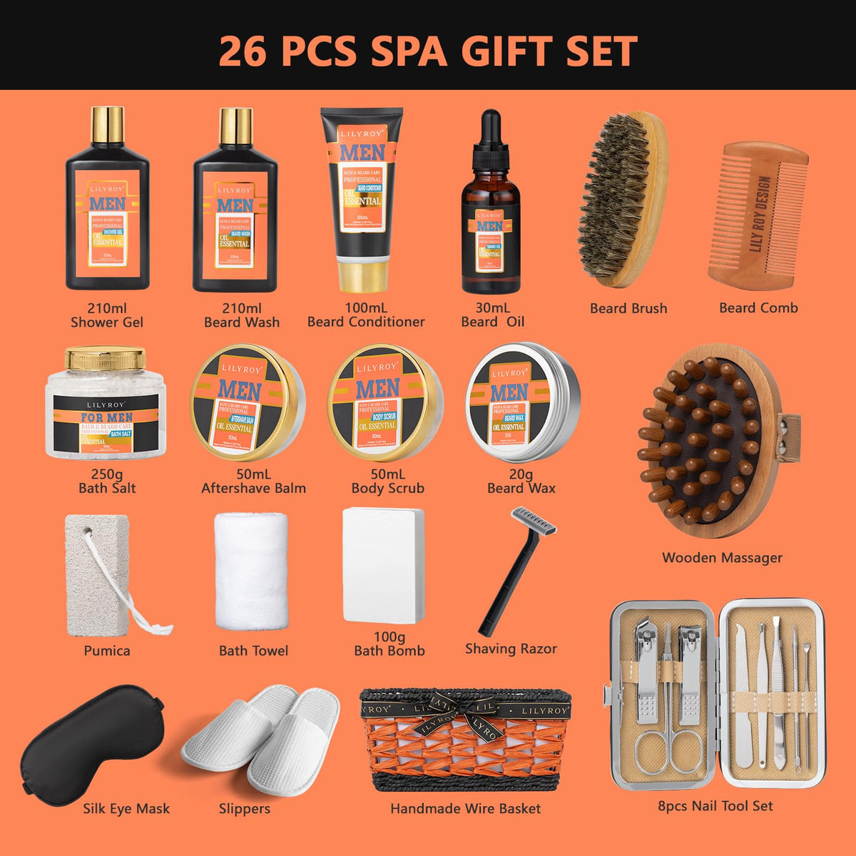 26Pcs Fathers Day Spa Gifts Birthday Gift for Dad Spa Gift - LILY ROY Official Imagery - 3