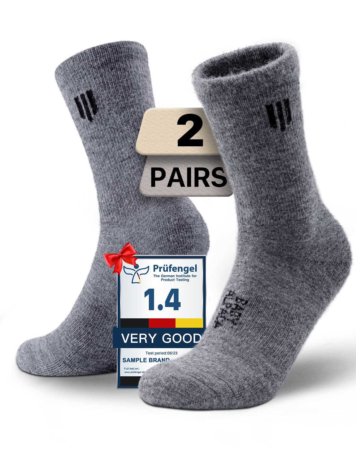 Juclise Baby Alpaca Wool Midweight Micro Crew Socks for Men - Juclise Official Imagery - 2