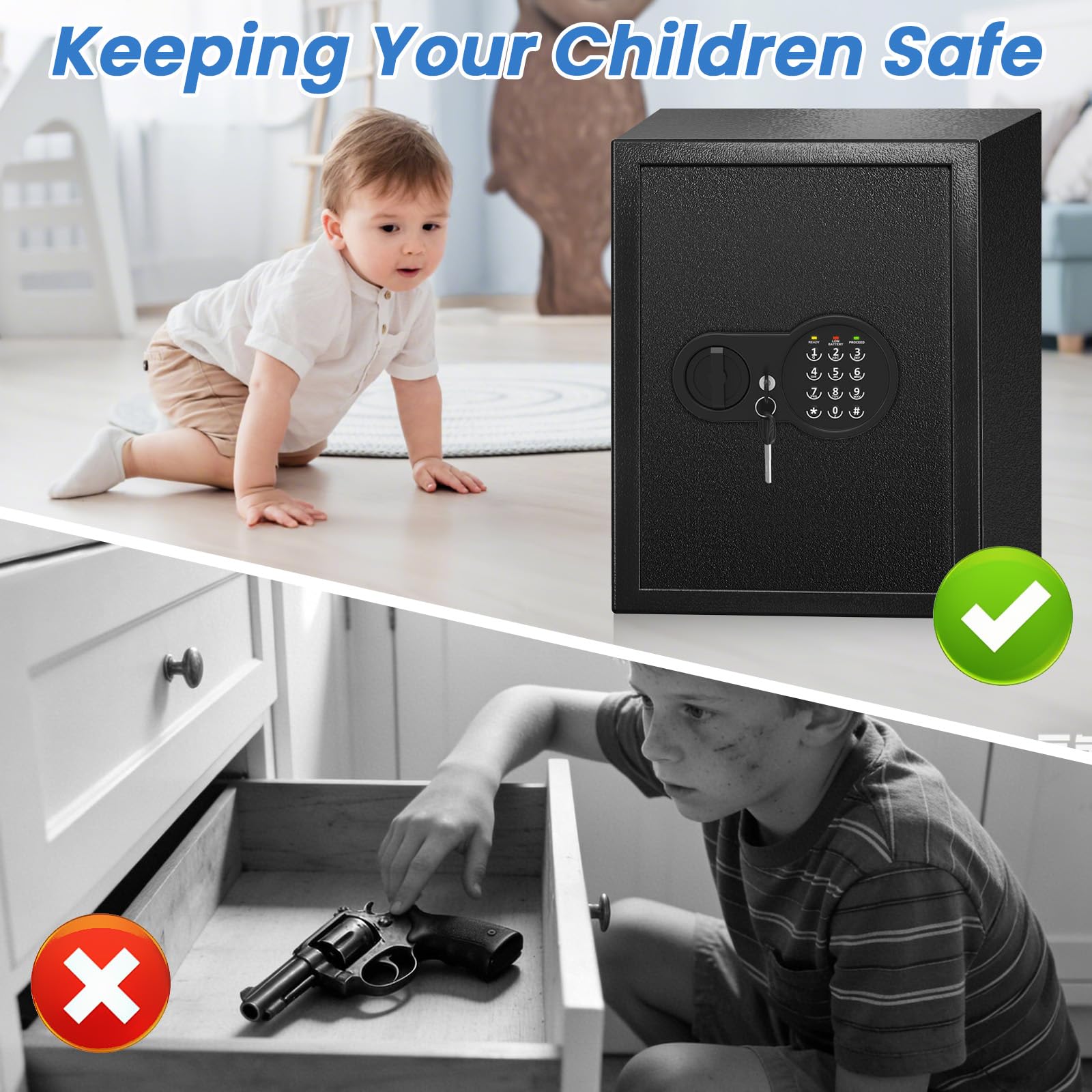 Mitlvge 17.55'' Home Safe Box with Digital Keypad, 3.2 Cu Ft Home - Mitlvge Official Product View 8