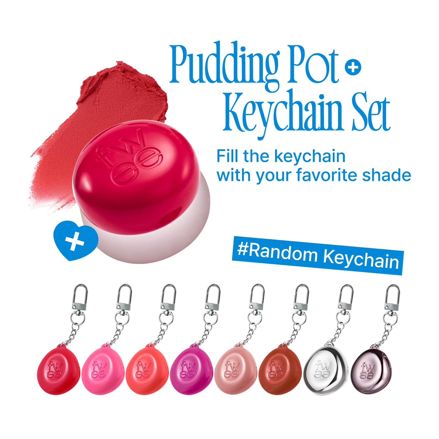 fwee Blurry Pudding Pot + Keychain SET – Baddie Mauve Berry