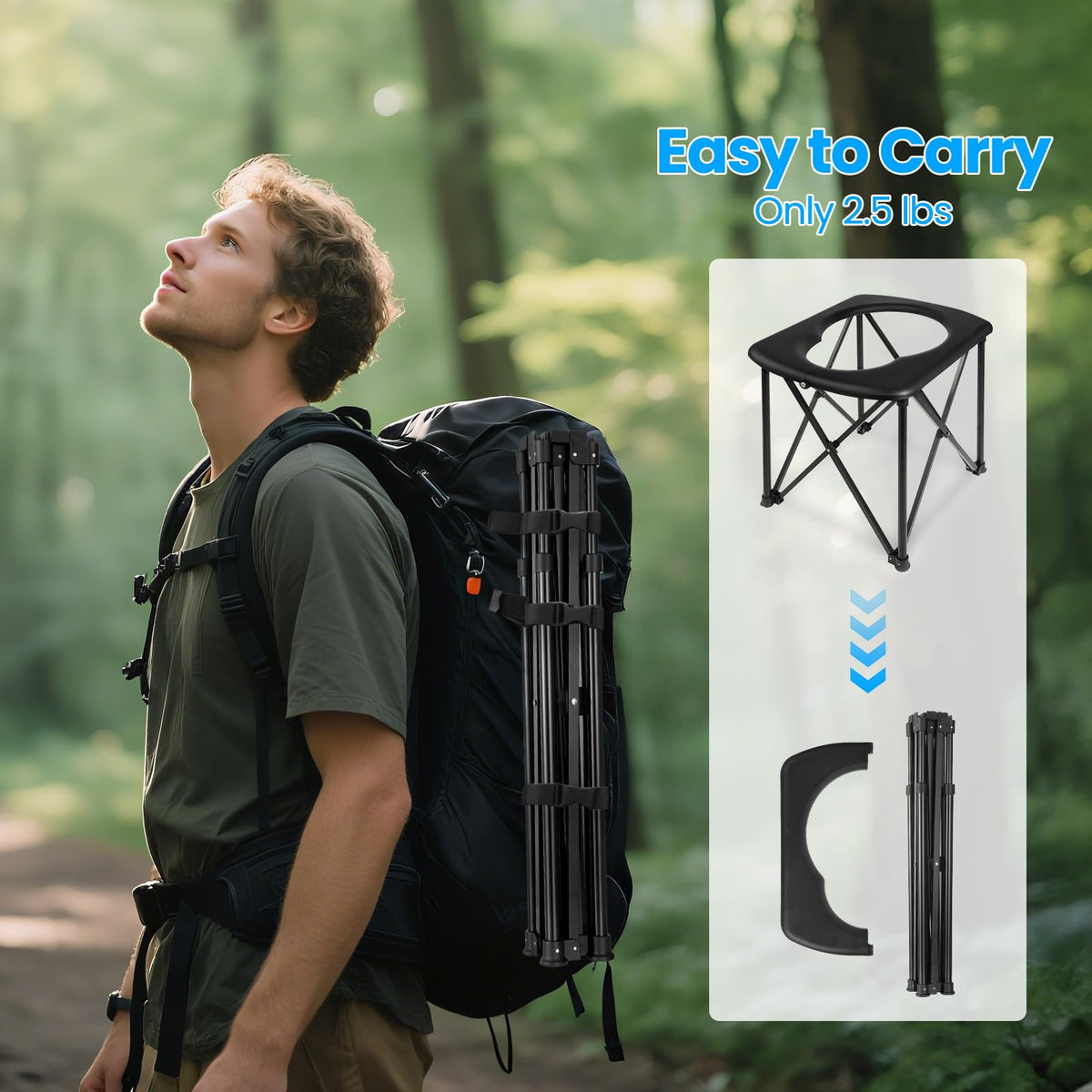 15 6 Portable Toilet for Camping Ultralight Foldable Camping - YOSN Official Imagery - 3