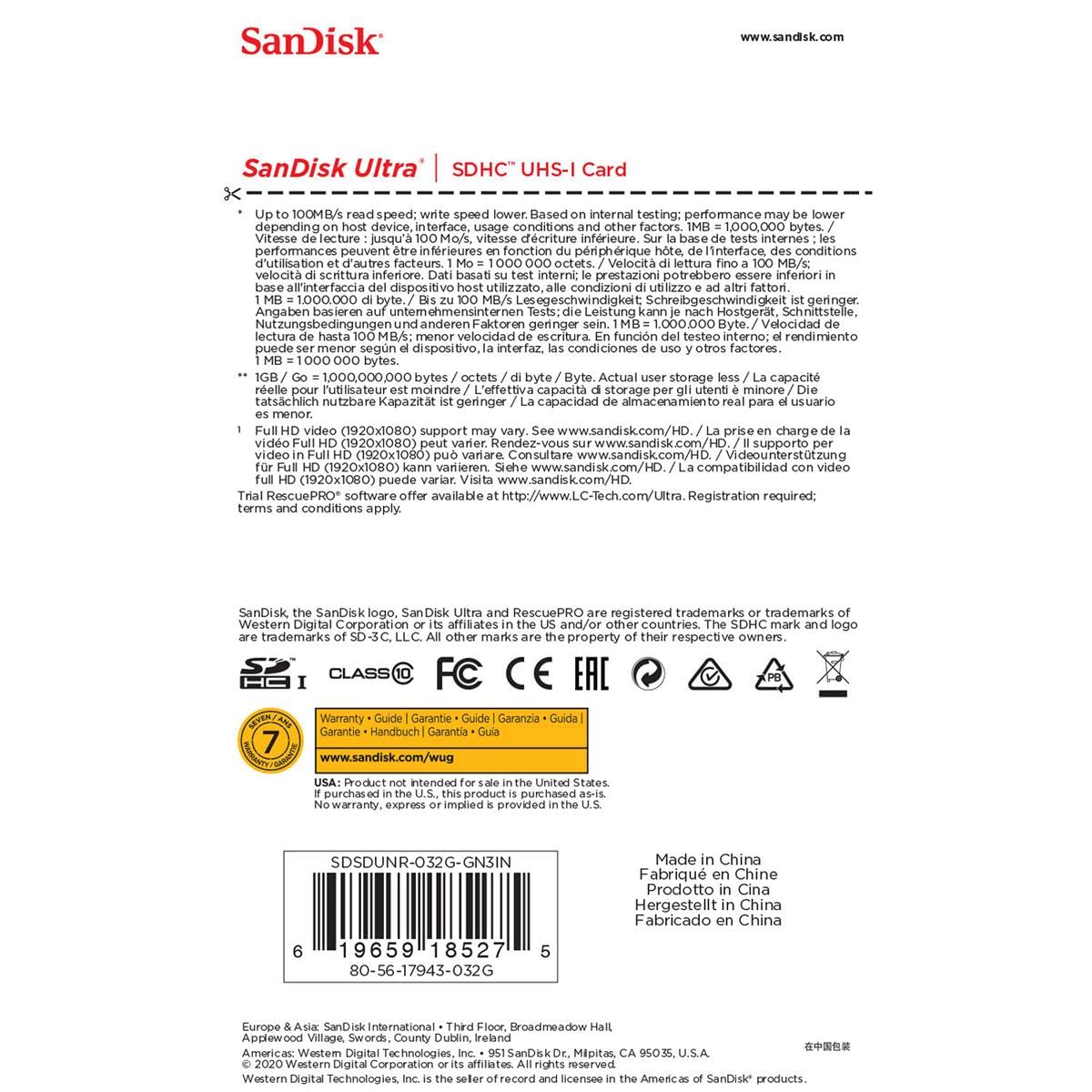 Elefair Tech SanDisk 32GB Ultra 100MBs SDHC Memory Card - Elefair Tech Official Product View 5