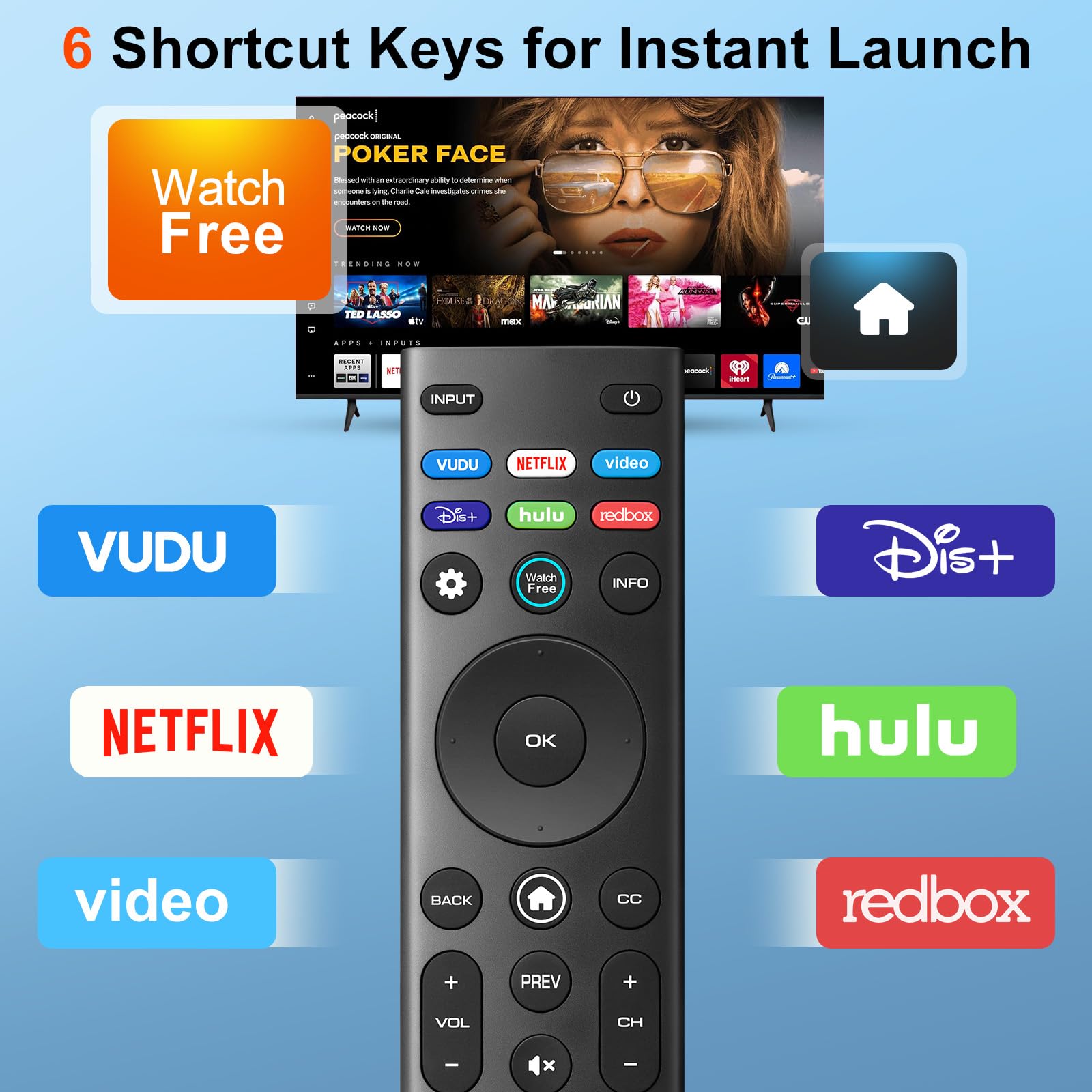 Angrox for VIZIO Smart TV Remote Replacement,Universal Control XRT140 for VIZIO - Angrox Official Product View 4