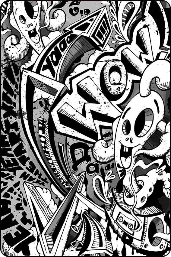 Graffiti Art Print Yard Sign Garage Farm Garden Wall Decor Sign - Product Imagery