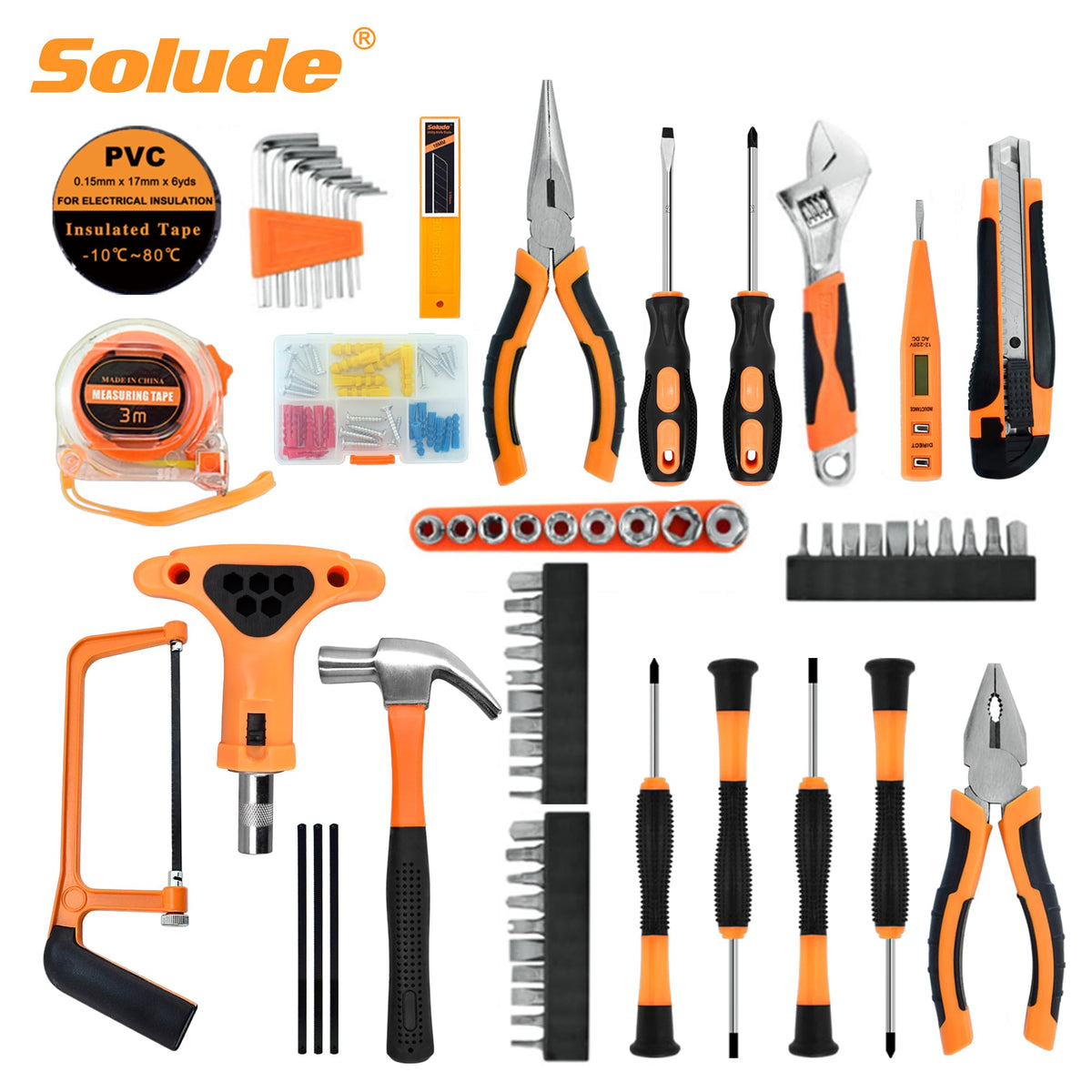 Tool Set 182 Piece Home Repair Tool Kit for Men Women - SOLUDE Official Imagery - 4