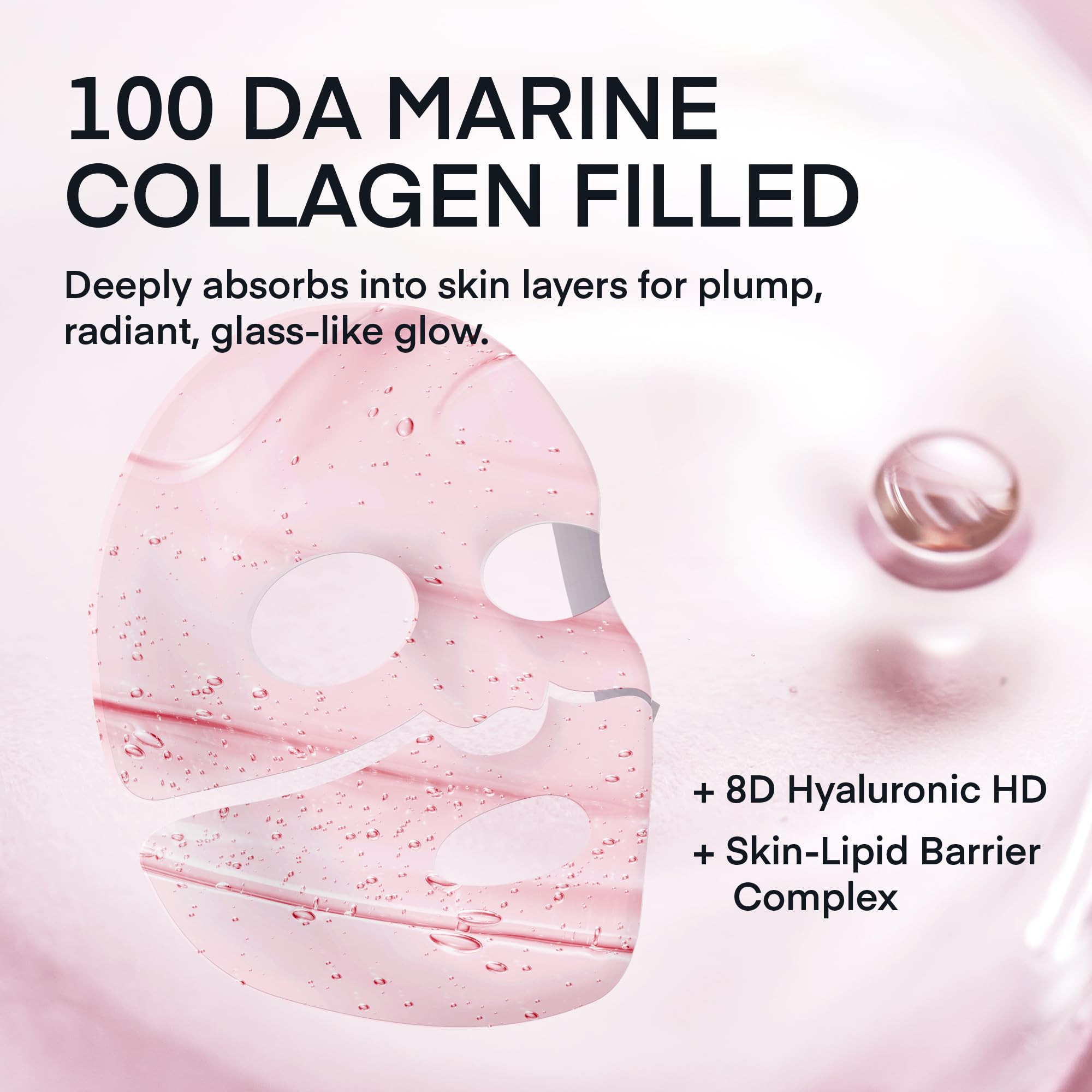 TEREZ & HONOR Real Deep Bio Collagen Face Mask - 8 x 33g Korean Hydrogel Overnight Masks for Deep Hydration, Glowing, Pore Minimizing, Elasticity, Fragrance-Free, 100 Da Ultra-Low Molecular Collagen - TEREZ & HONOR Official Product View 3