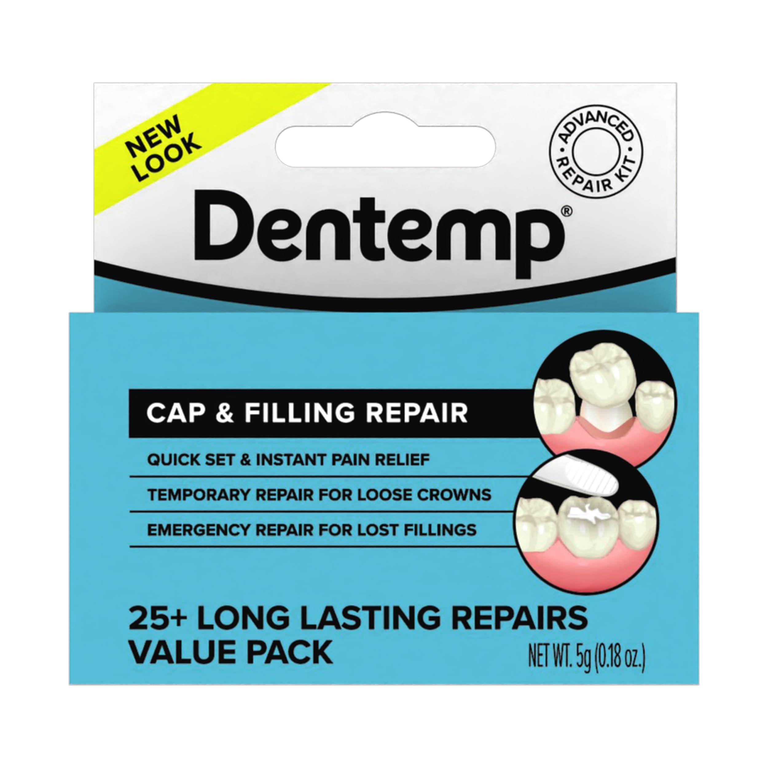 Dentemp Maximum Strength Loose Cap & Lost Filling Repair Kit – 5g (1pk)