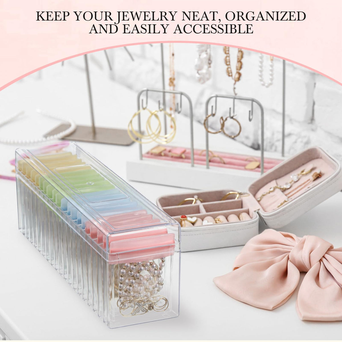 Kenning 42 Pcs Acrylic Jewelry Case Organizer Clear Jewelry - Kenning Official Imagery - 7