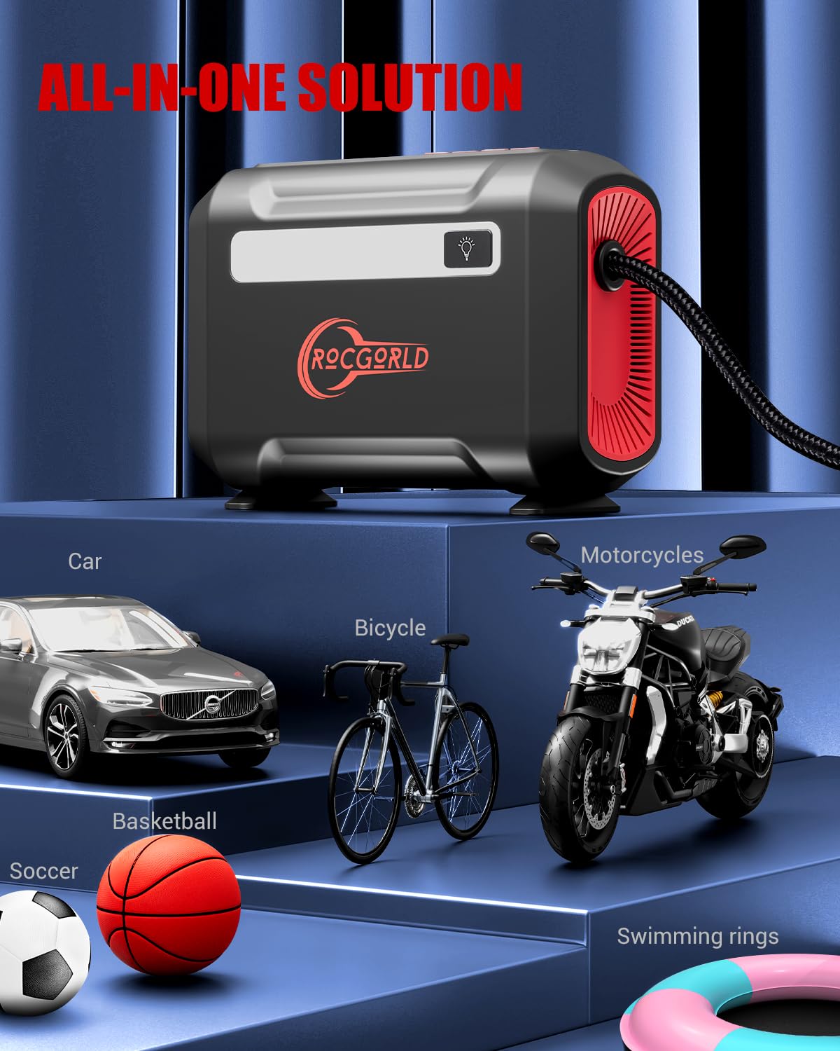 ROCGORLD R8 Tire Inflator Portable Air Compressor, DC 12V Air Compress - View 8