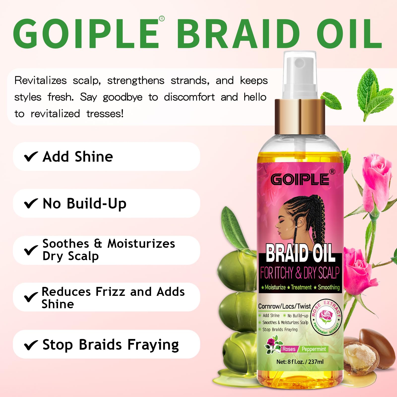 Goiple Braid Oil for Soothes Moisturizes Dry & Itchy Scalp - Braid Care for - Goiple Official Product View 4