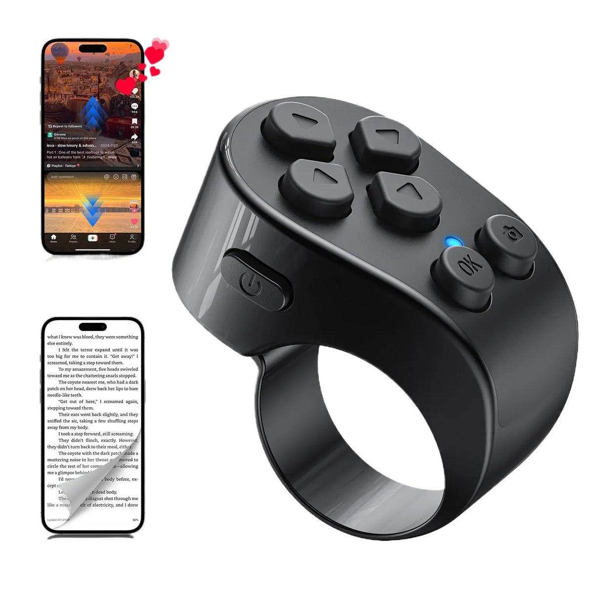 Bluetooth Scrolling Ring for TikTok Wireless Remote Page - Premium Selection Official Imagery - 5