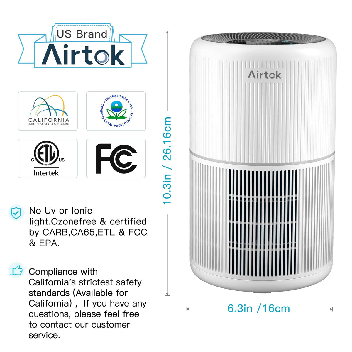 2 Pack Air Purifier for Home Bedroom with H13 True HEPA - AIRTOK Official Imagery - 6