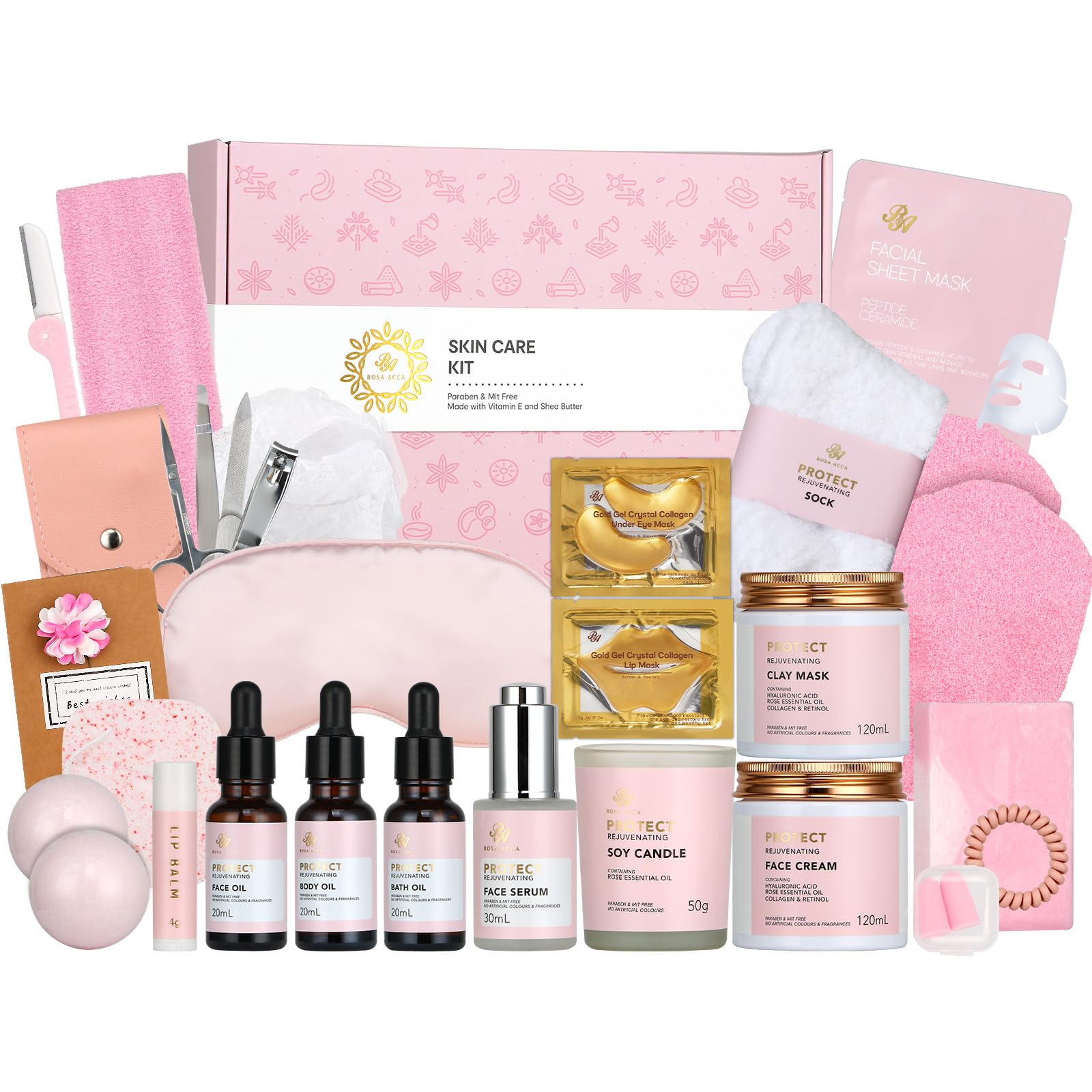 Gifts for Women, Birthday Gift for Women, 30pcs Rose Face Skin - RA ROSA ACCA