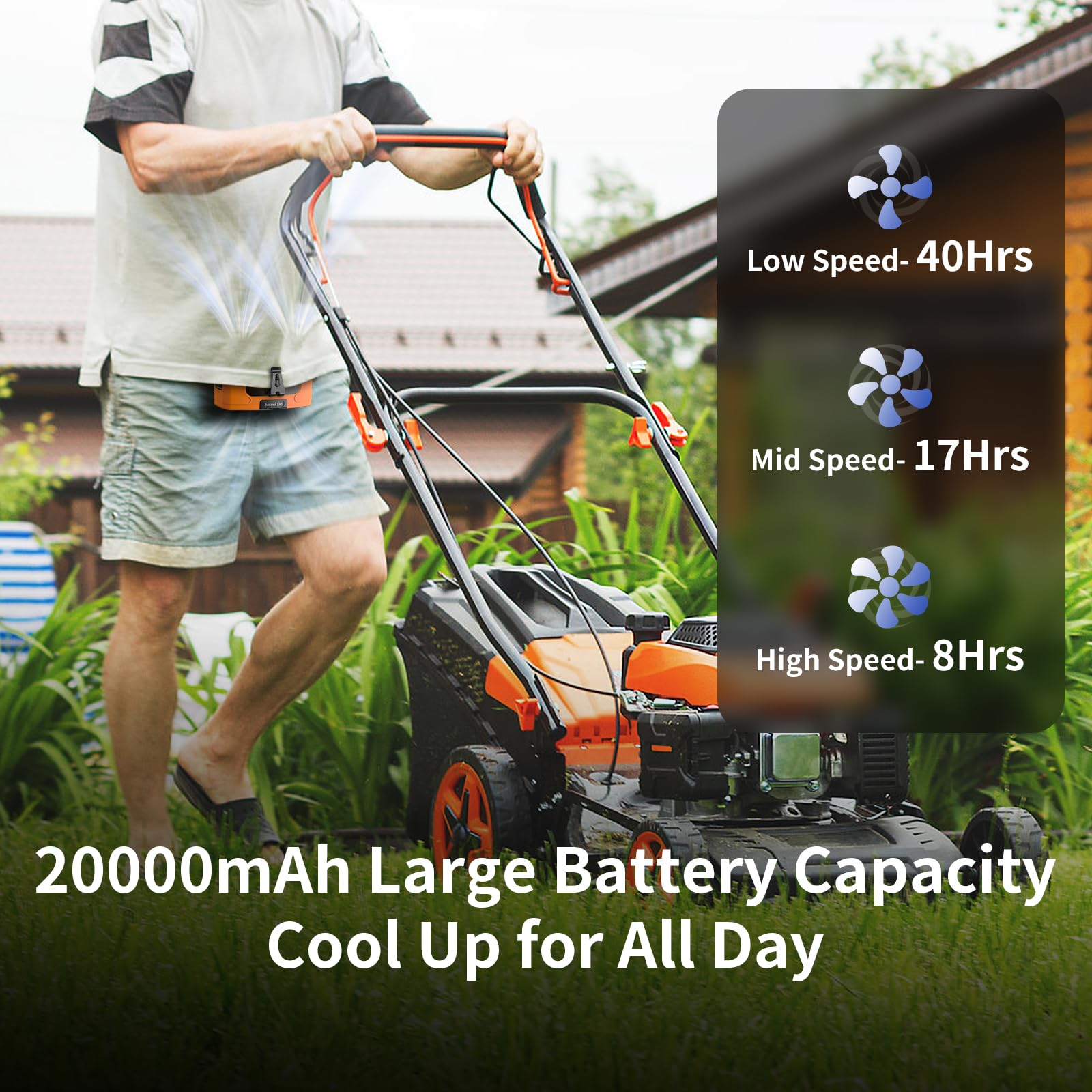 Socool fan Socool 10000mAh Portable Waist Fan Clip on Wearable Be - Socool fan Official Product View 4