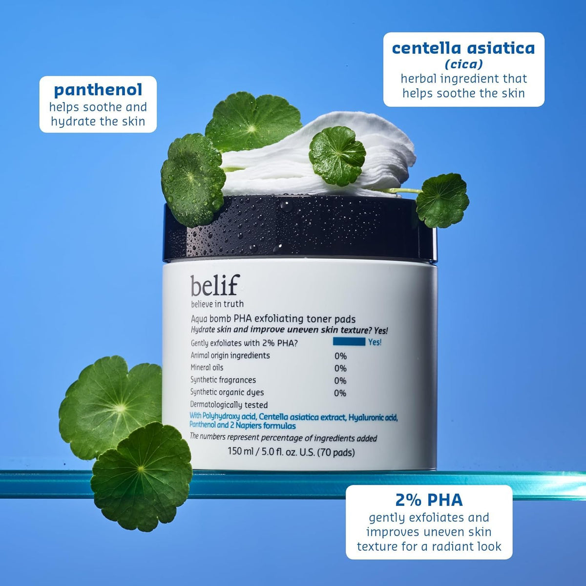 belif PHA 2 Toner Pads Gentle Exfoliating Facial Polish for - belif Official Imagery - 5