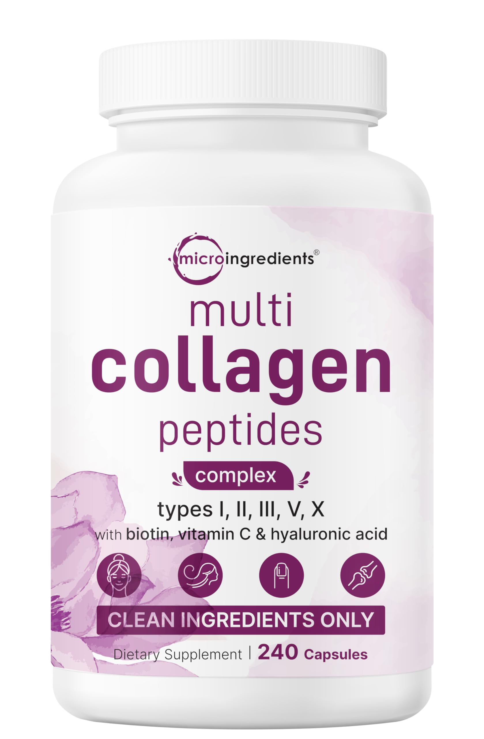 Micro Ingredients Multi Collagen Peptides Pills 240 Capsules - Micro Ingredients Official Imagery - 1