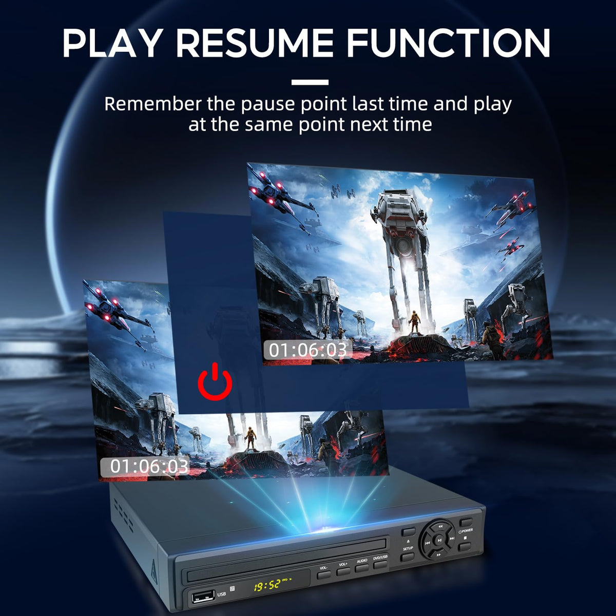 DVD Player 1080P All Region Free DVD Players for TV with - Arafuna Official Imagery - 4
